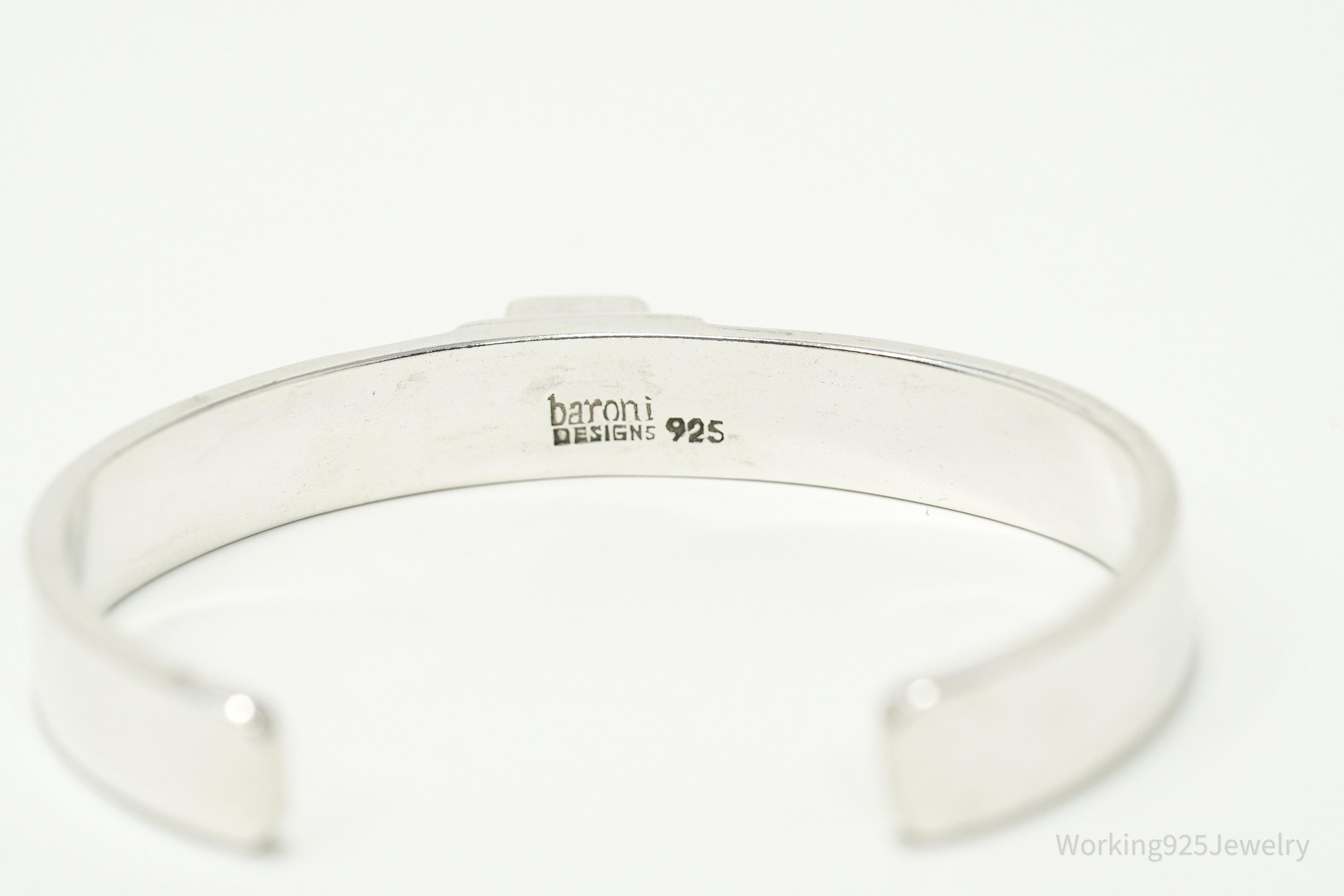 Vintage Baroni Designs Iolite Sterling Silver Cuff Bracelet 6 3/8"