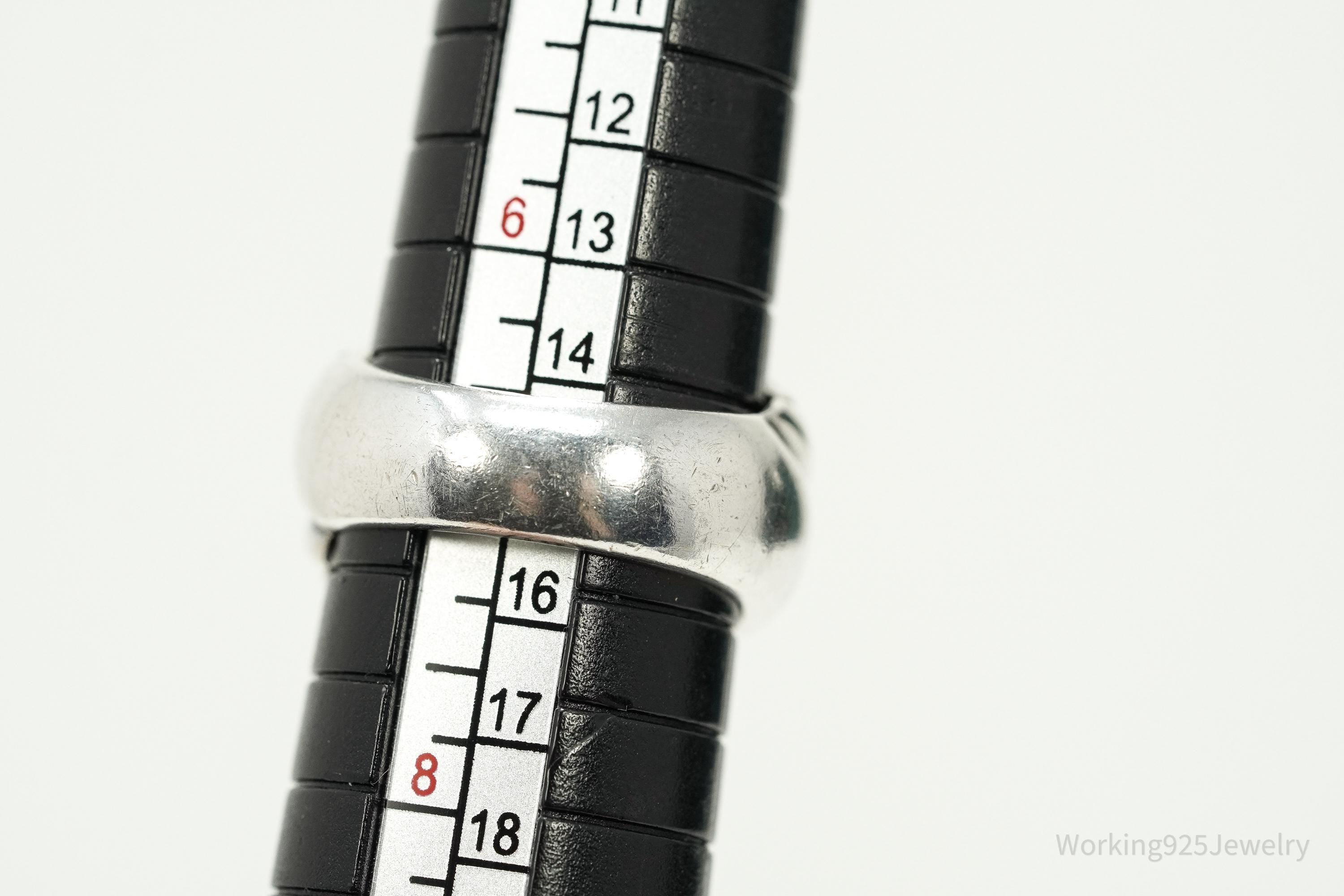 Vintage Designer Kabana Puffy Style Sterling Silver Ring - Size 7