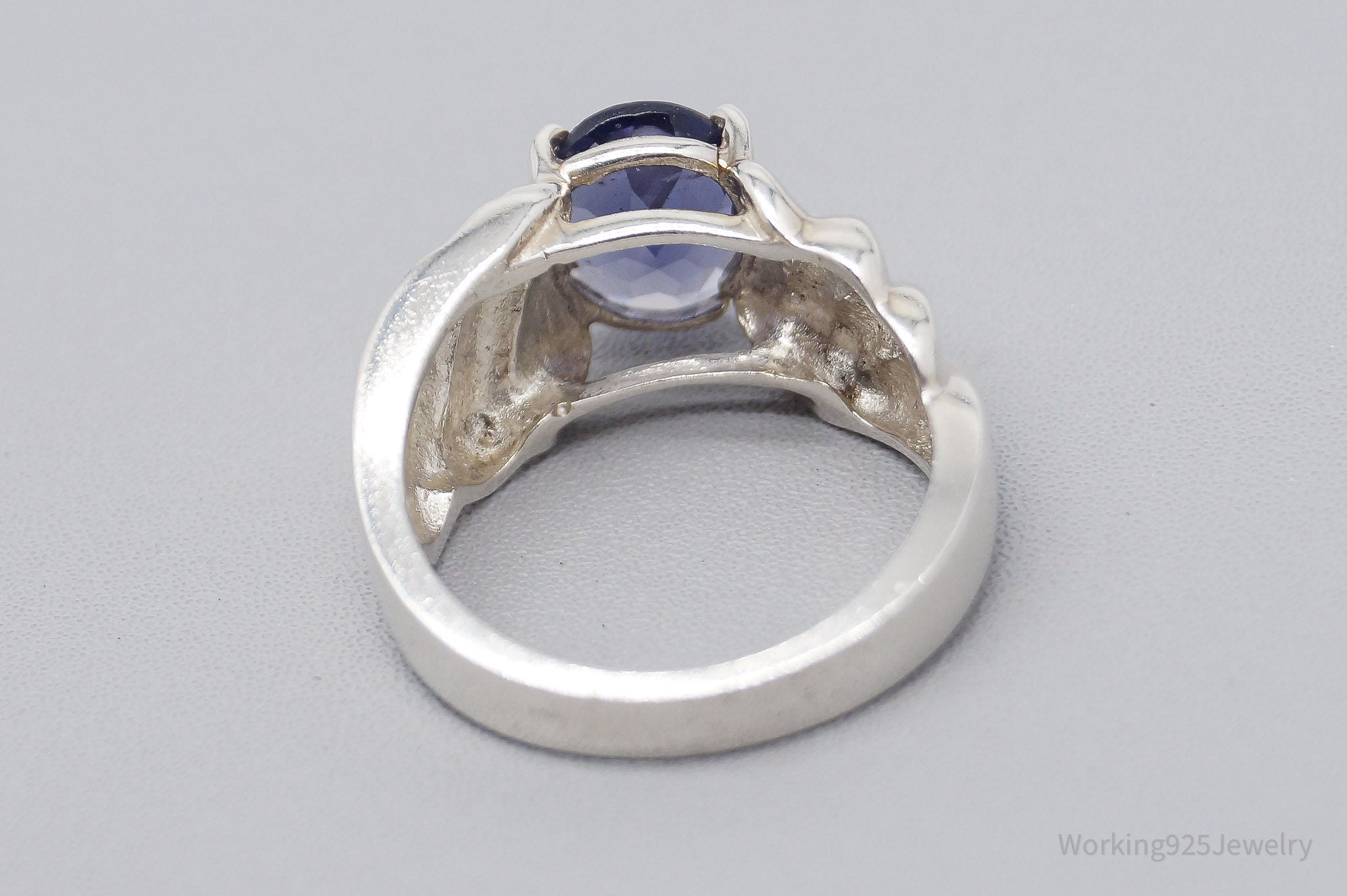 Vintage Lab Tanzanite Sterling Silver Ring - Size 6