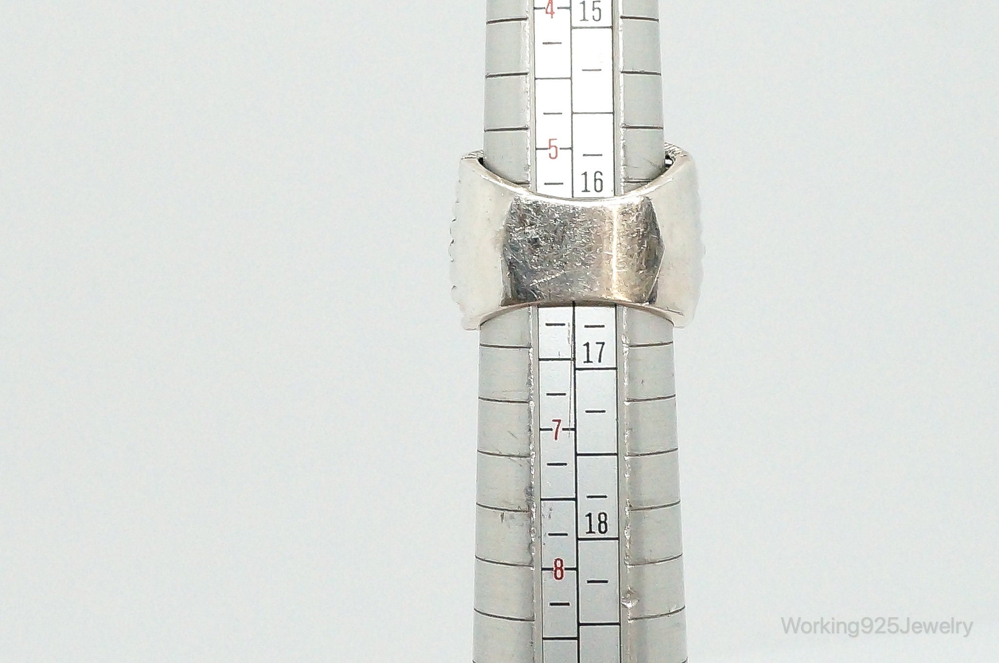 Vintage AK Cubic Zirconia Cable Sterling Silver Ring - Size 6