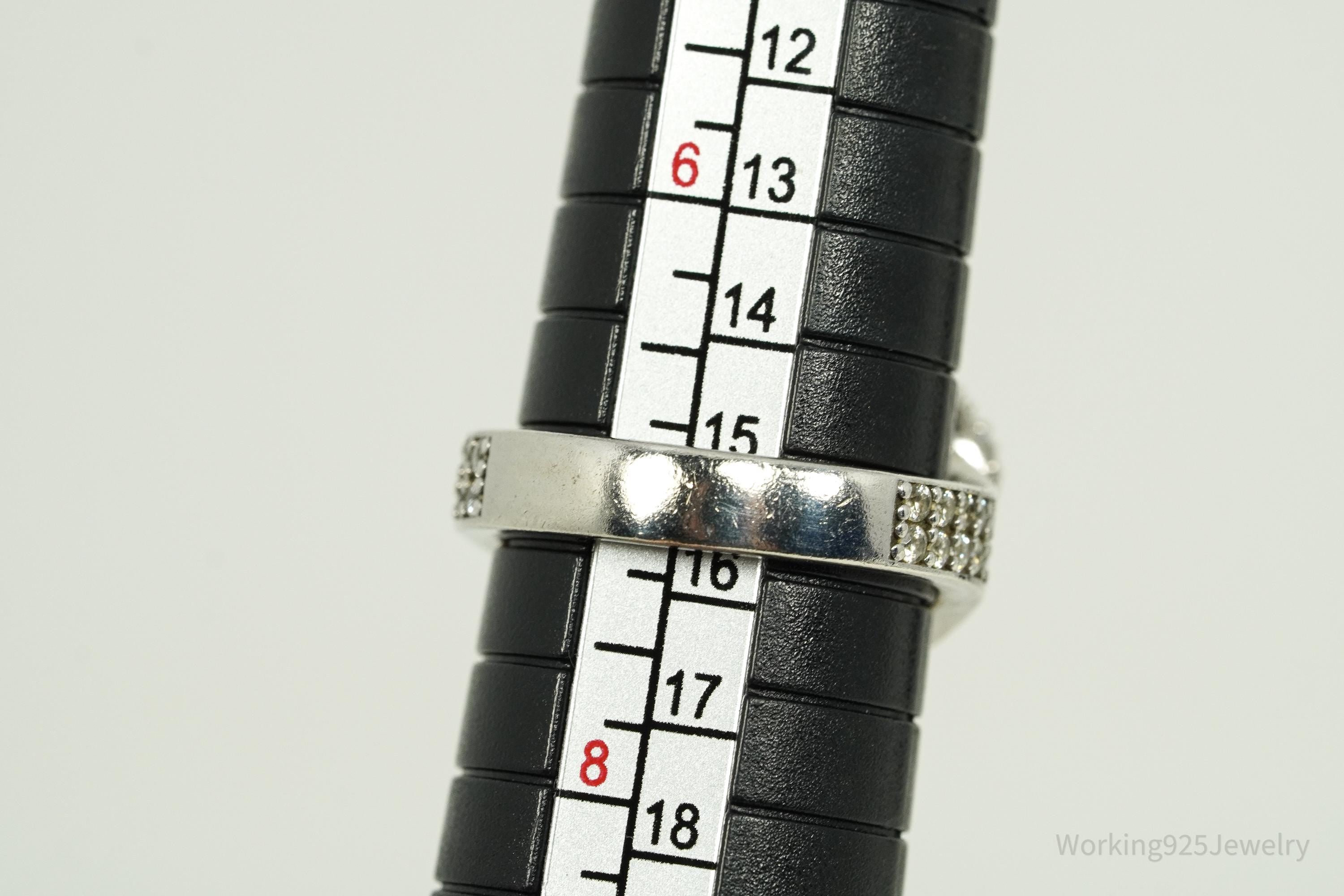 Vintage Jean Dousset Cubic Zirconia Sterling Silver Ring - Size 7