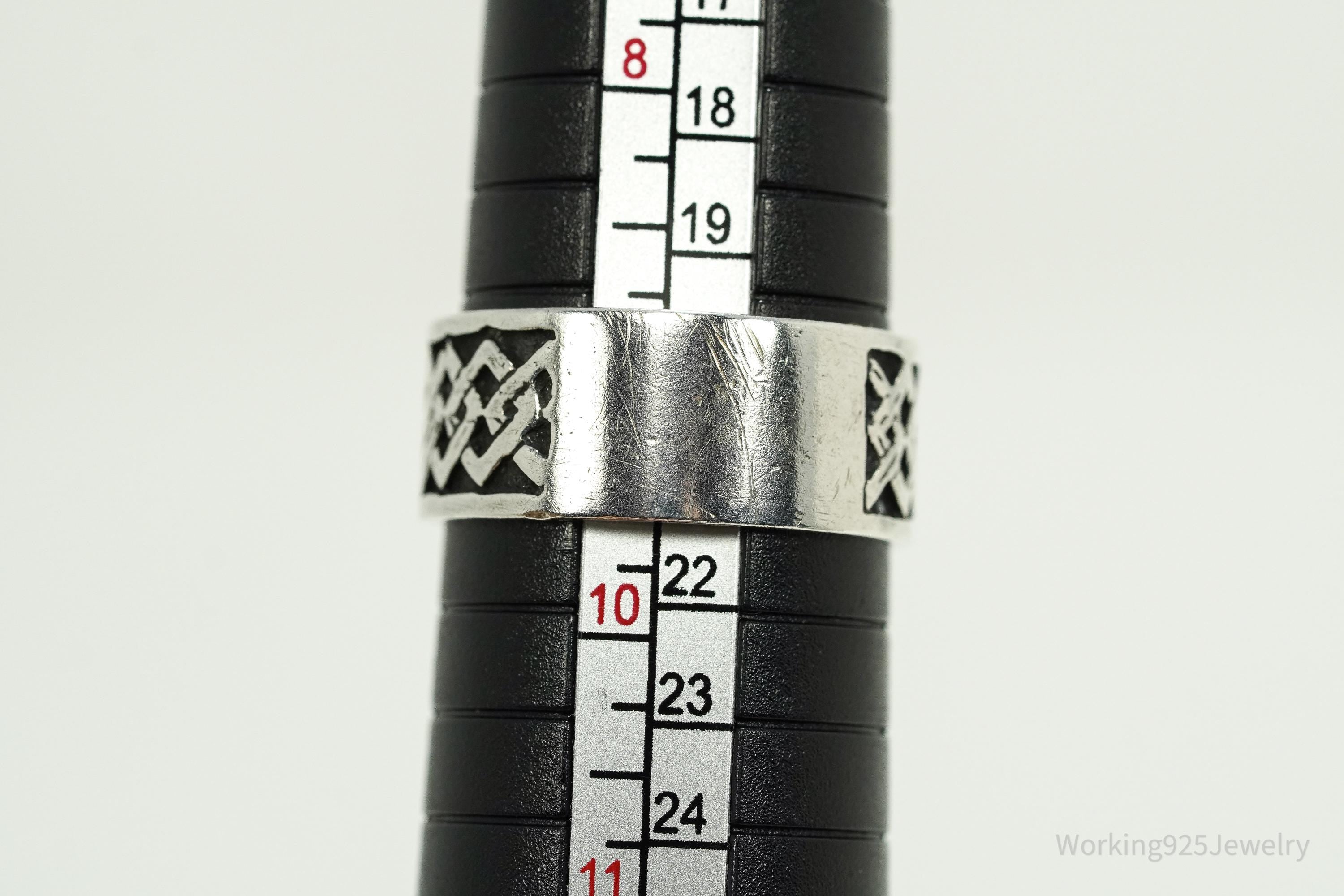 Vintage Celtic Knot Design Sterling Silver Band Ring - Size 9.5