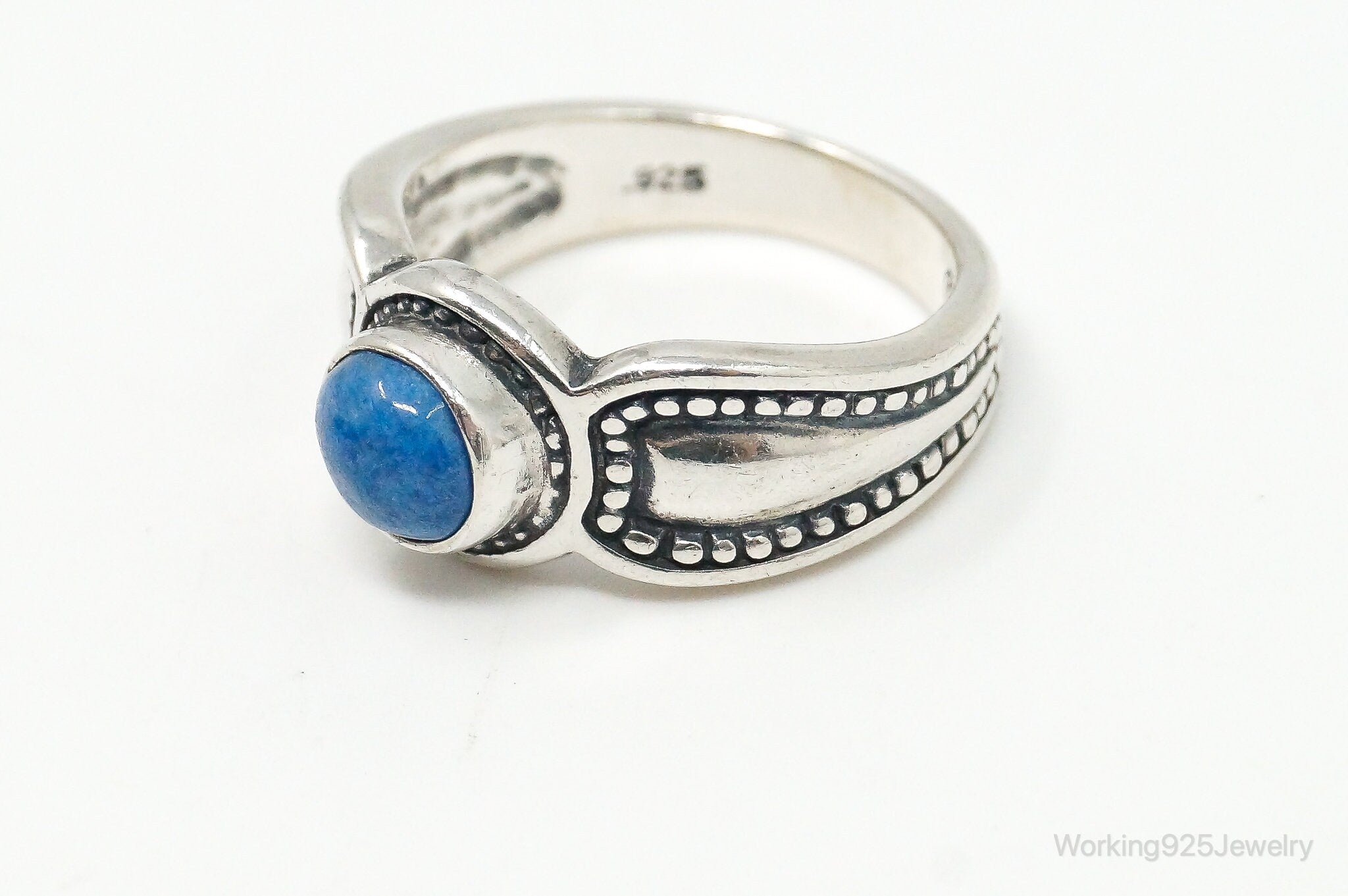 Vintage Southwestern Style Lapis Lazuli Sterling Silver Ring - Size 5.75