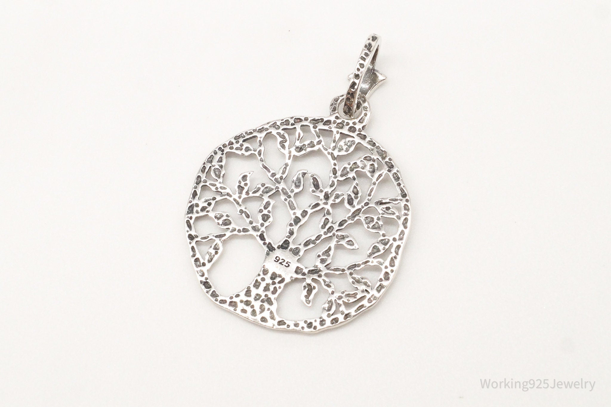 Vintage Tree Openwork Sterling Silver Pendant