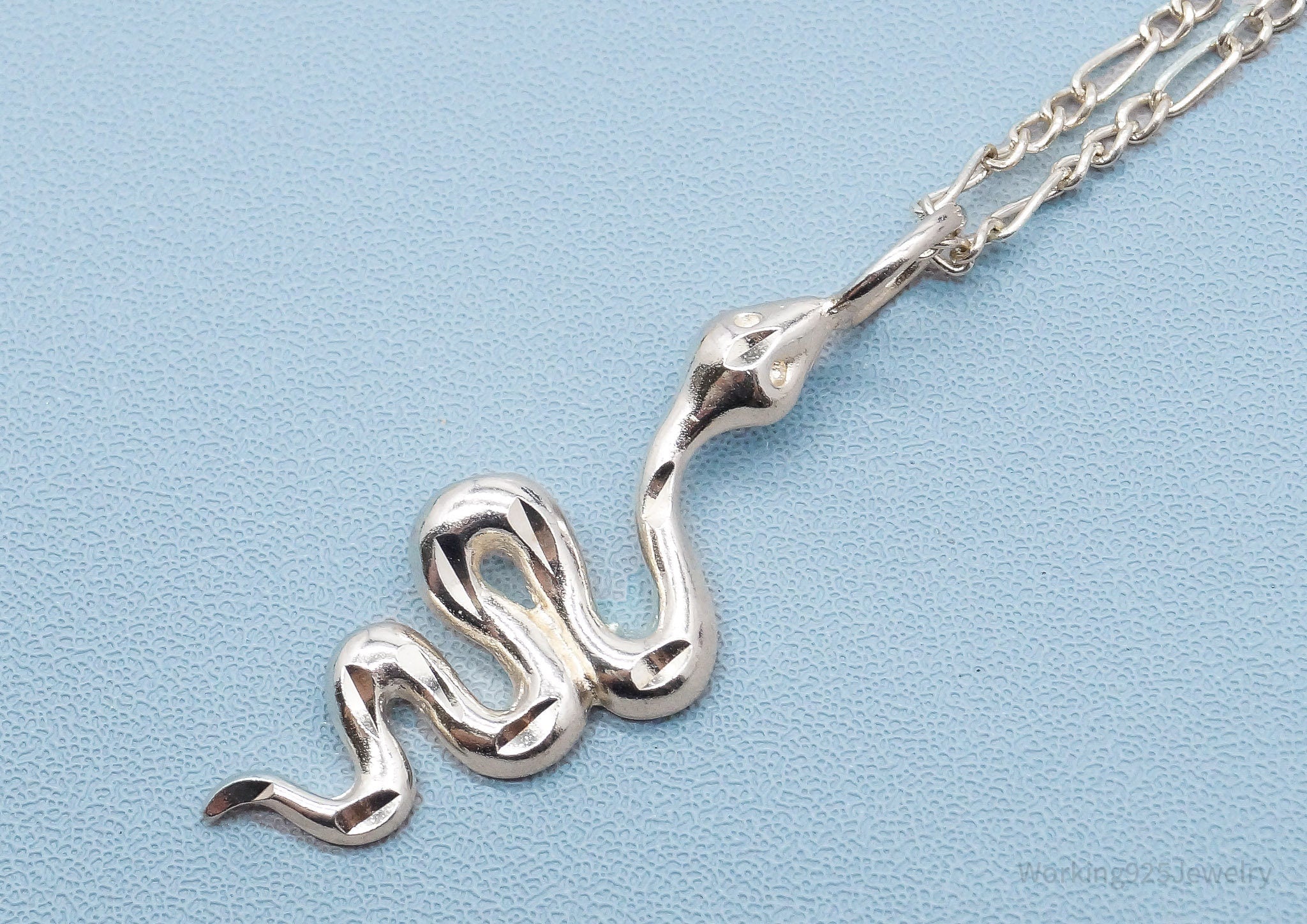Vintage Snake Sterling Silver Chain Necklace 18"
