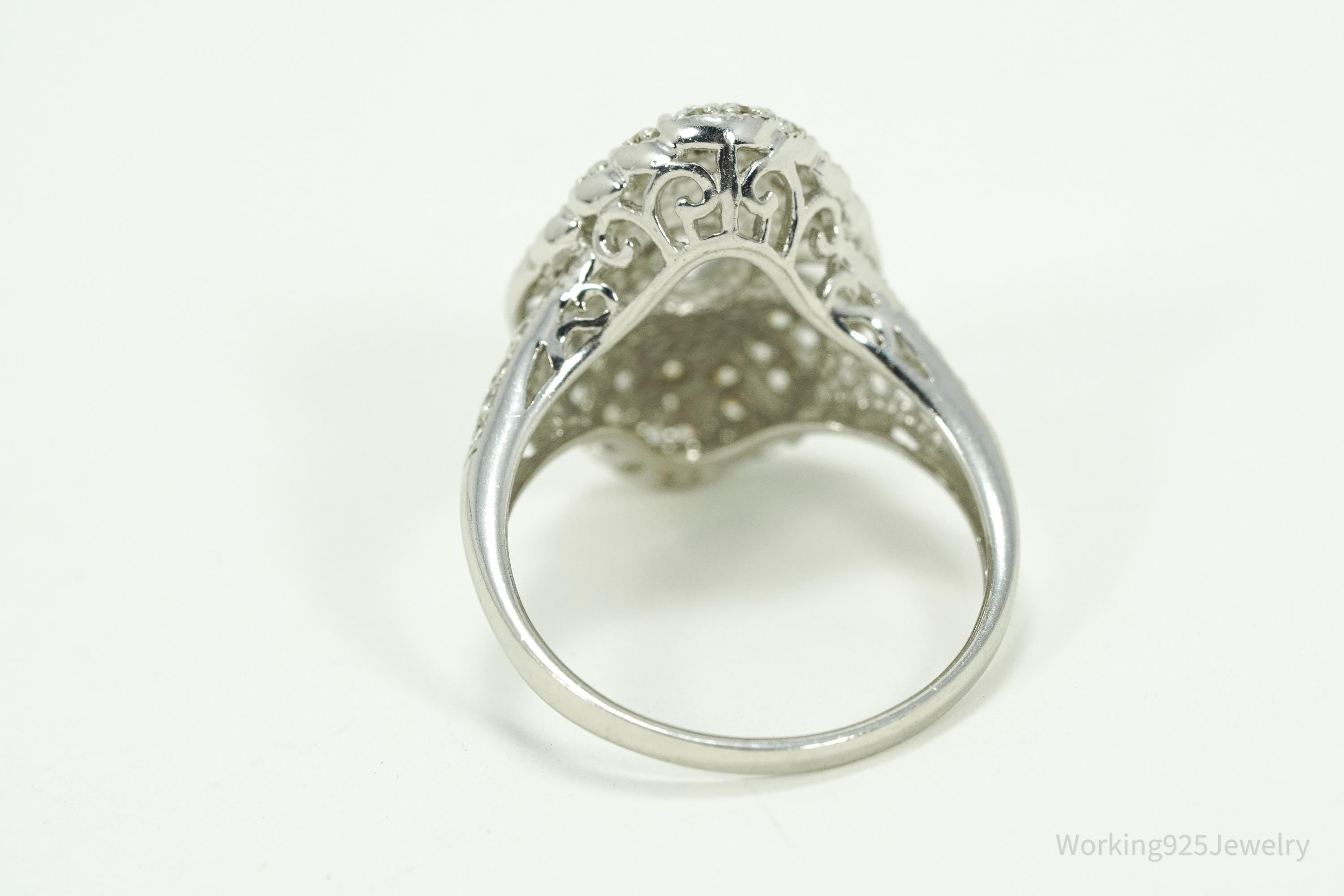 Designer STAUER Cubic Zirconia Sterling Silver Ring - Size 9.5