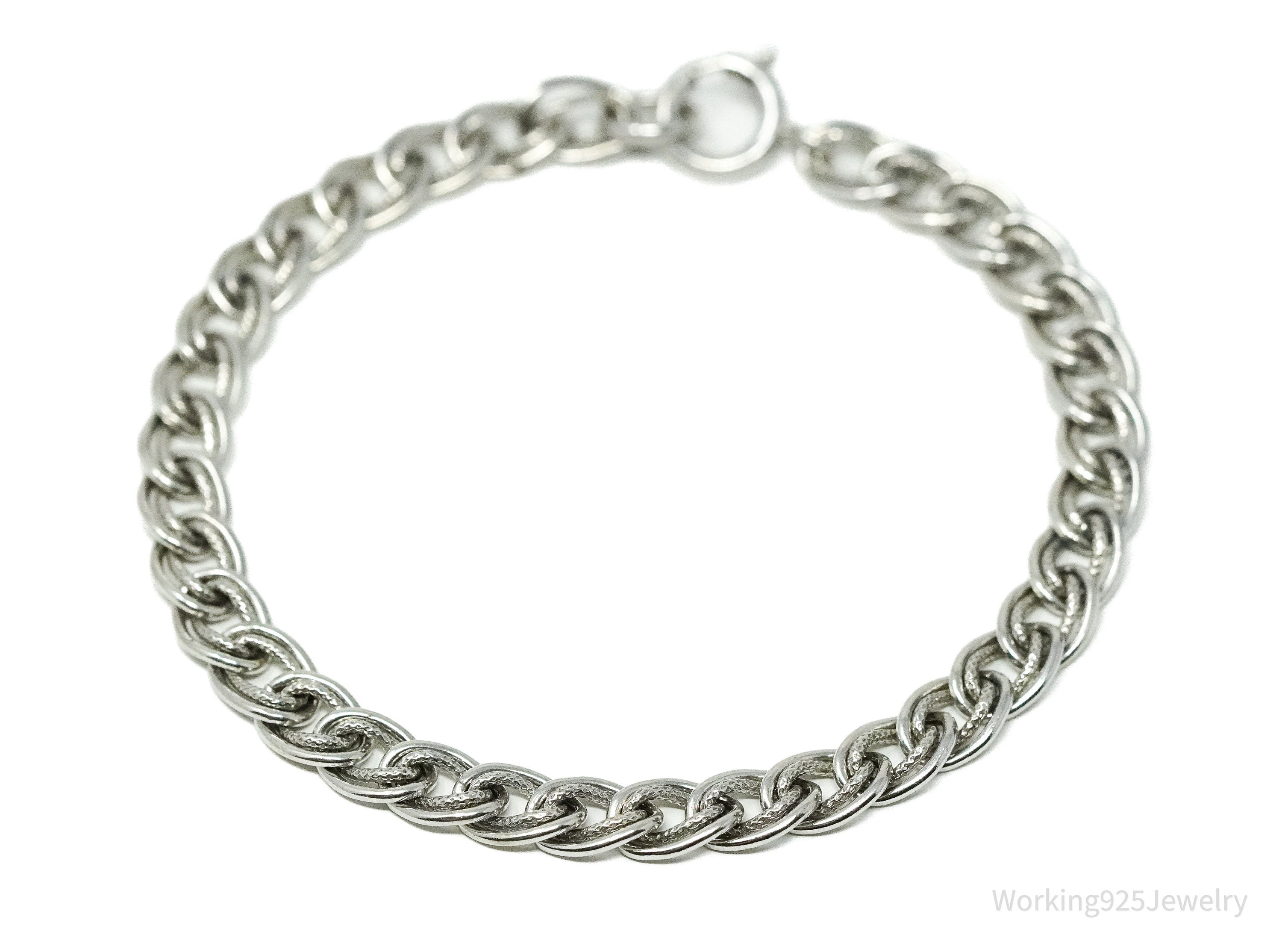 Vintage Danecraft Mid Century Sterling Silver Chain Bracelet 7.5"