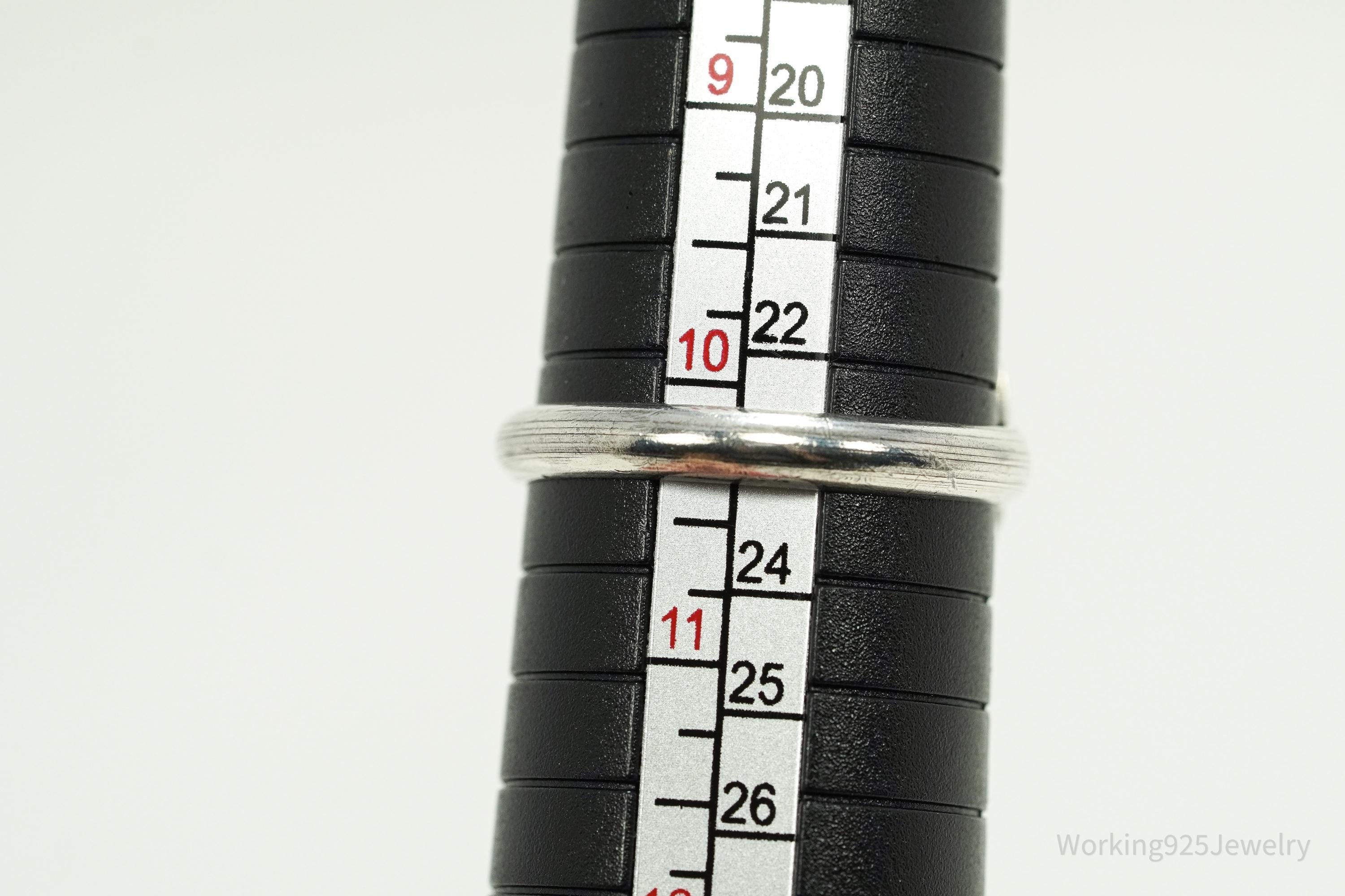 Vintage Handmade Native American Turquoise Unsigned Silver Ring - Size 10.25