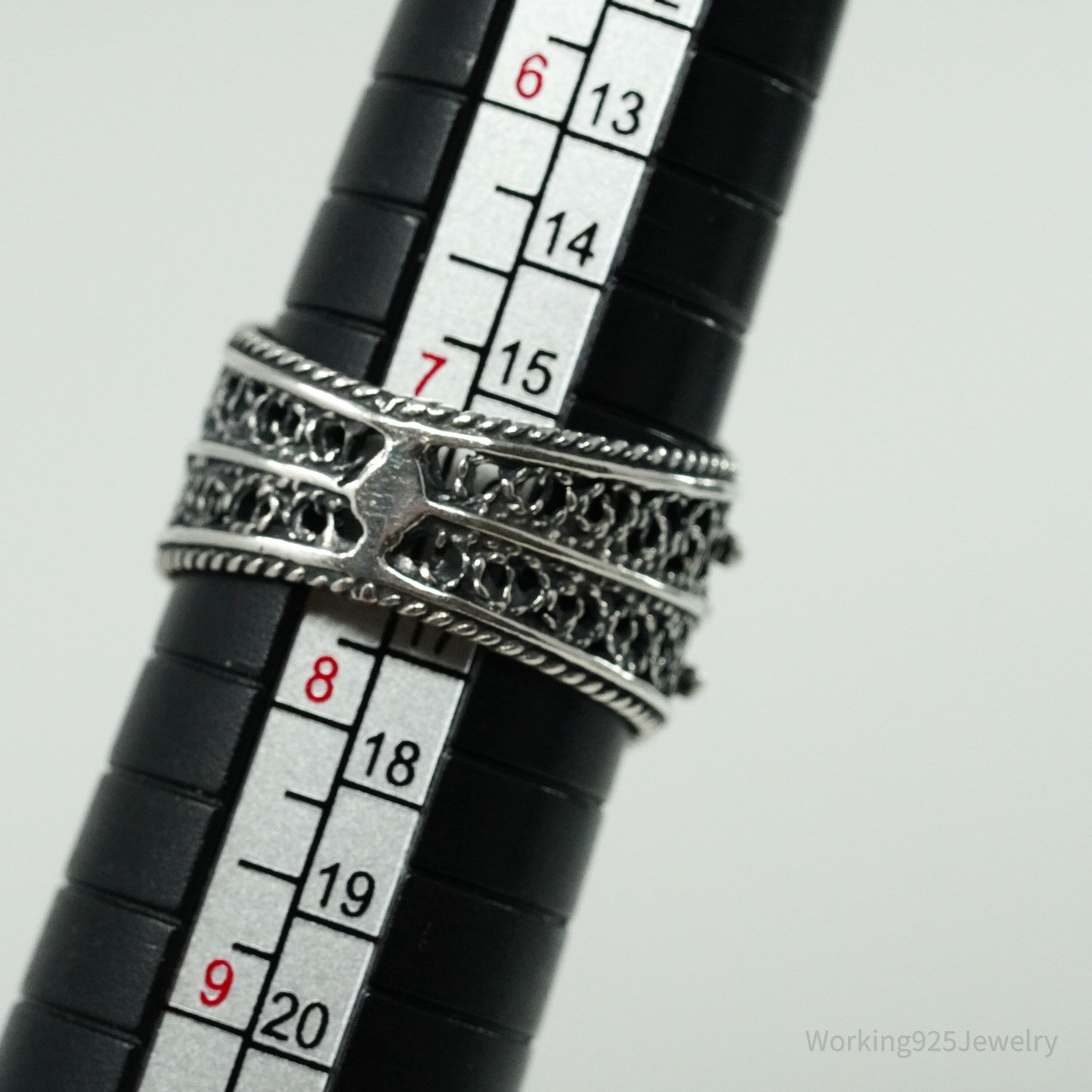 Vintage Turquoise Sterling Silver Ring - Size 7.5