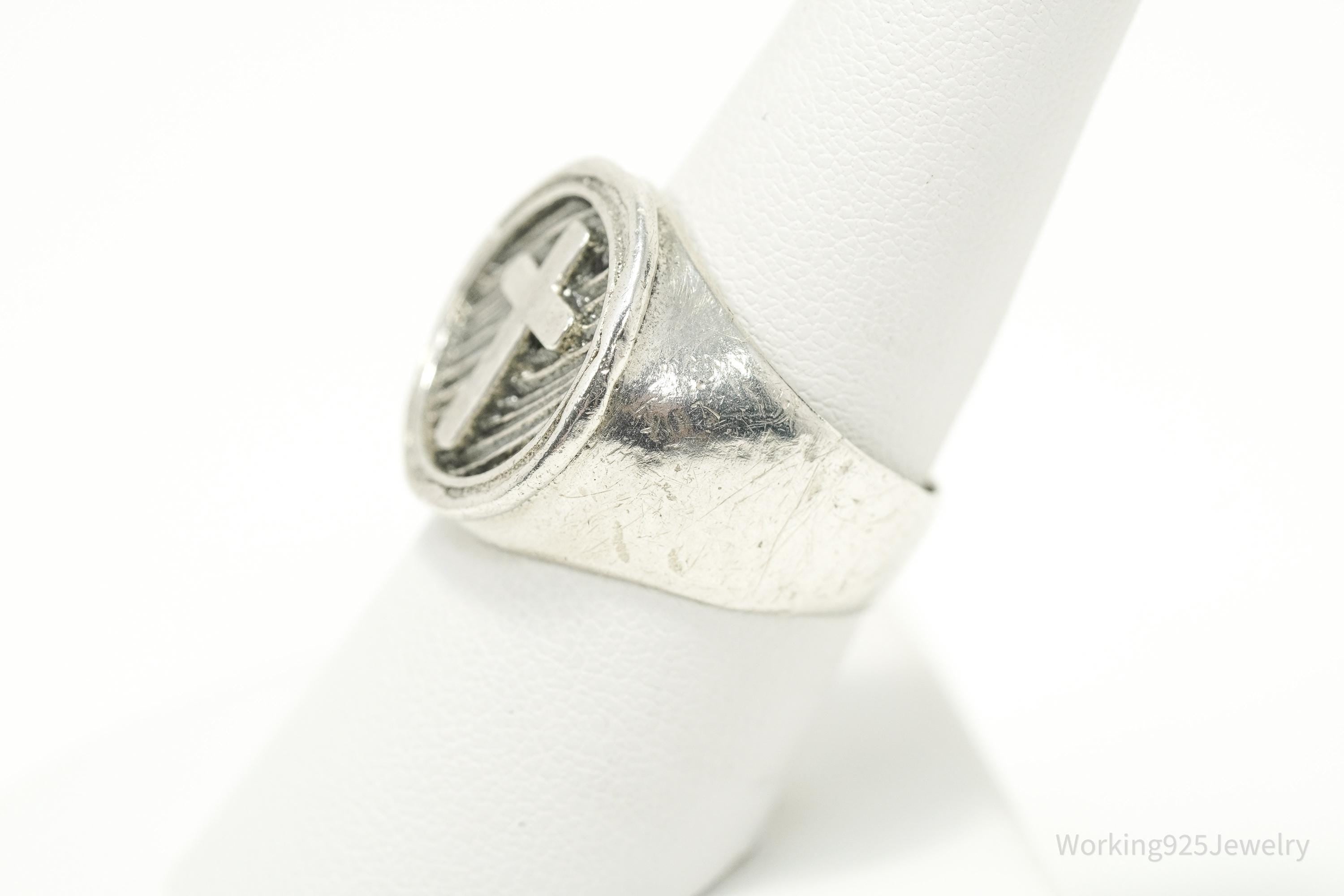 Vintage Paz Sterling Silver Cross Ring - Size 8