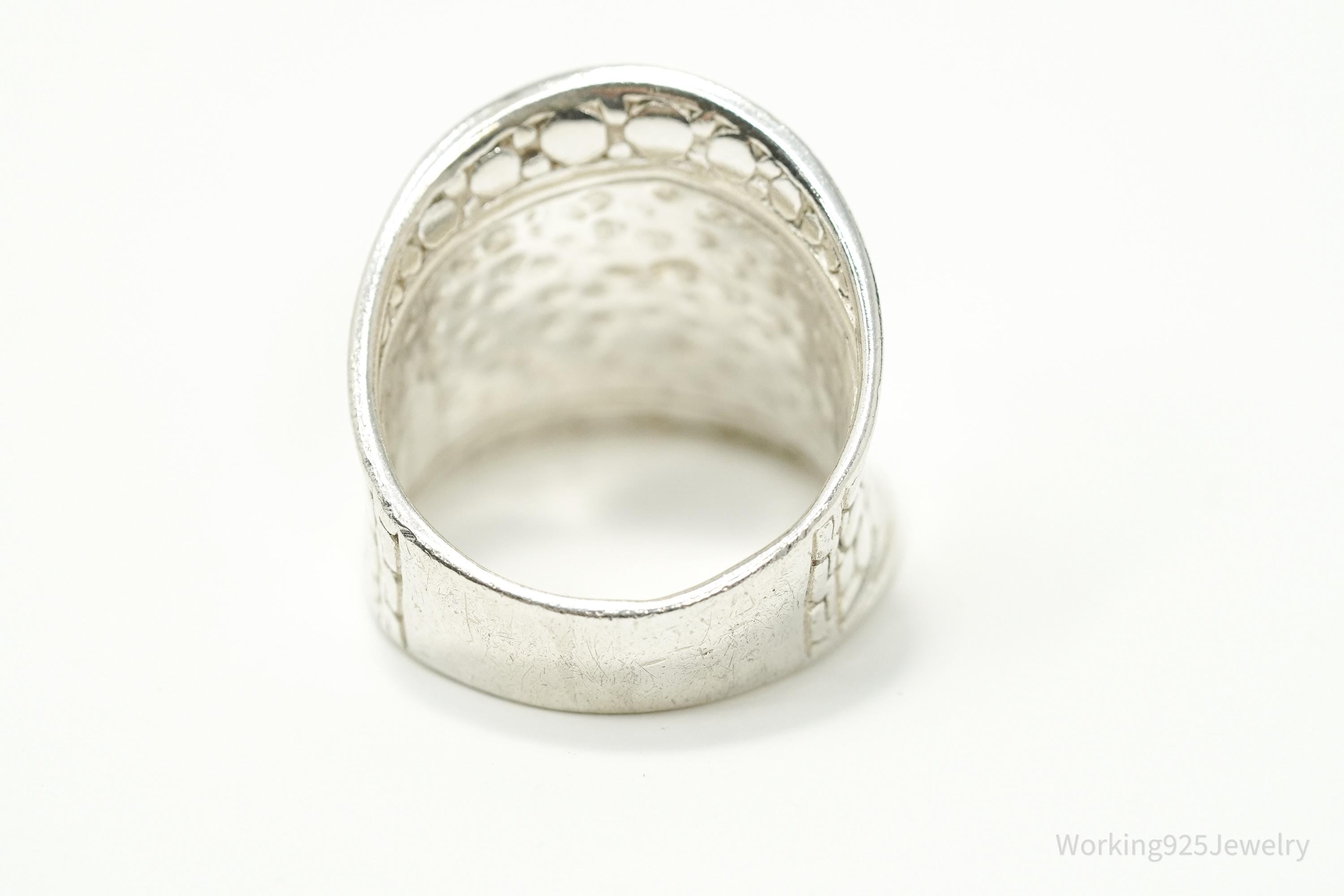 Vintage SARDA Sterling Silver Wide Band Ring - Size 9.25