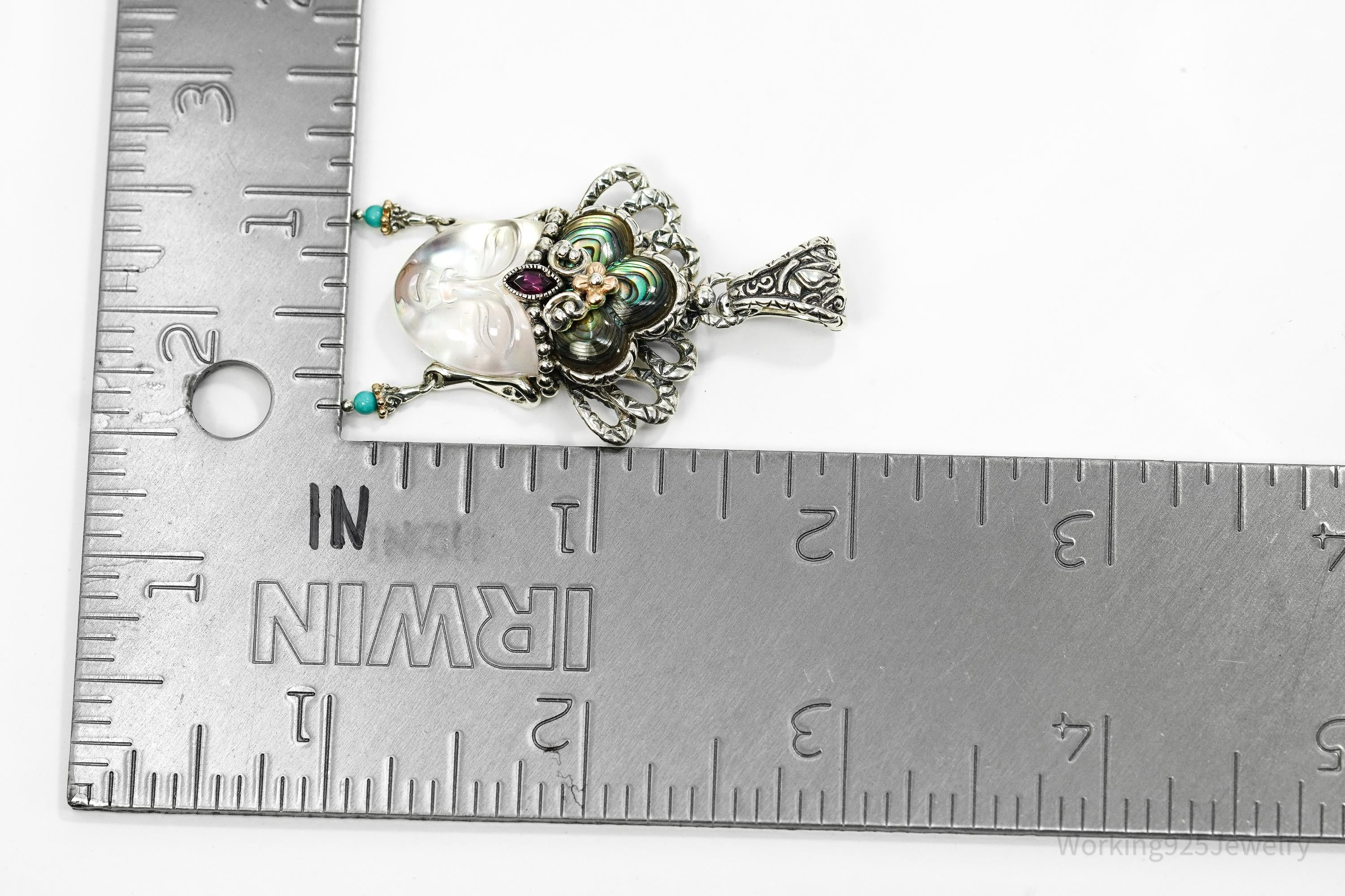 Barbara Bixby Goddess of Compassion Quan Yin 18K Gold Sterling Silver Pendant