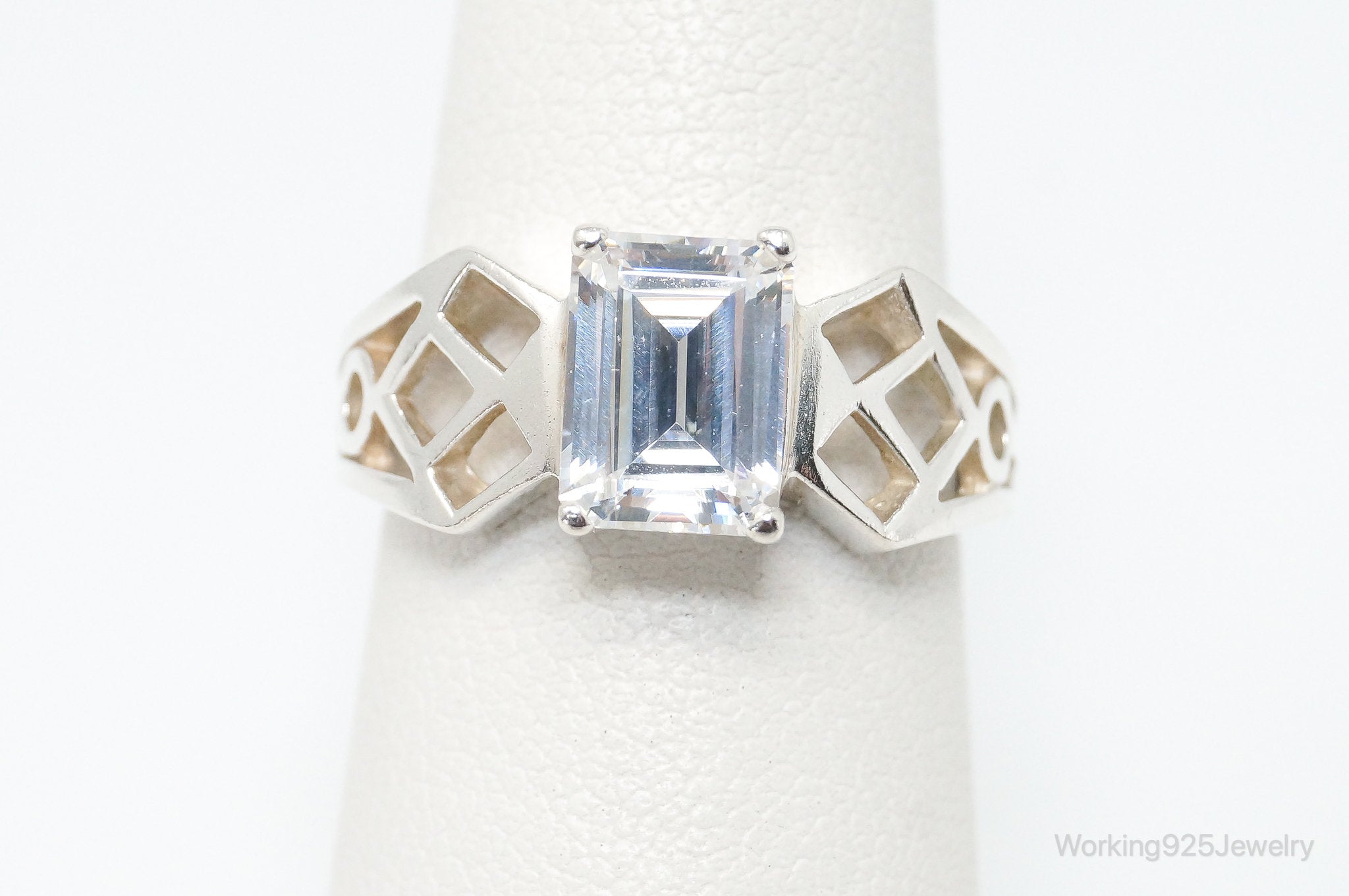 Vintage Diamonique Cubic Zirconia Sterling Silver Ring SZ 6