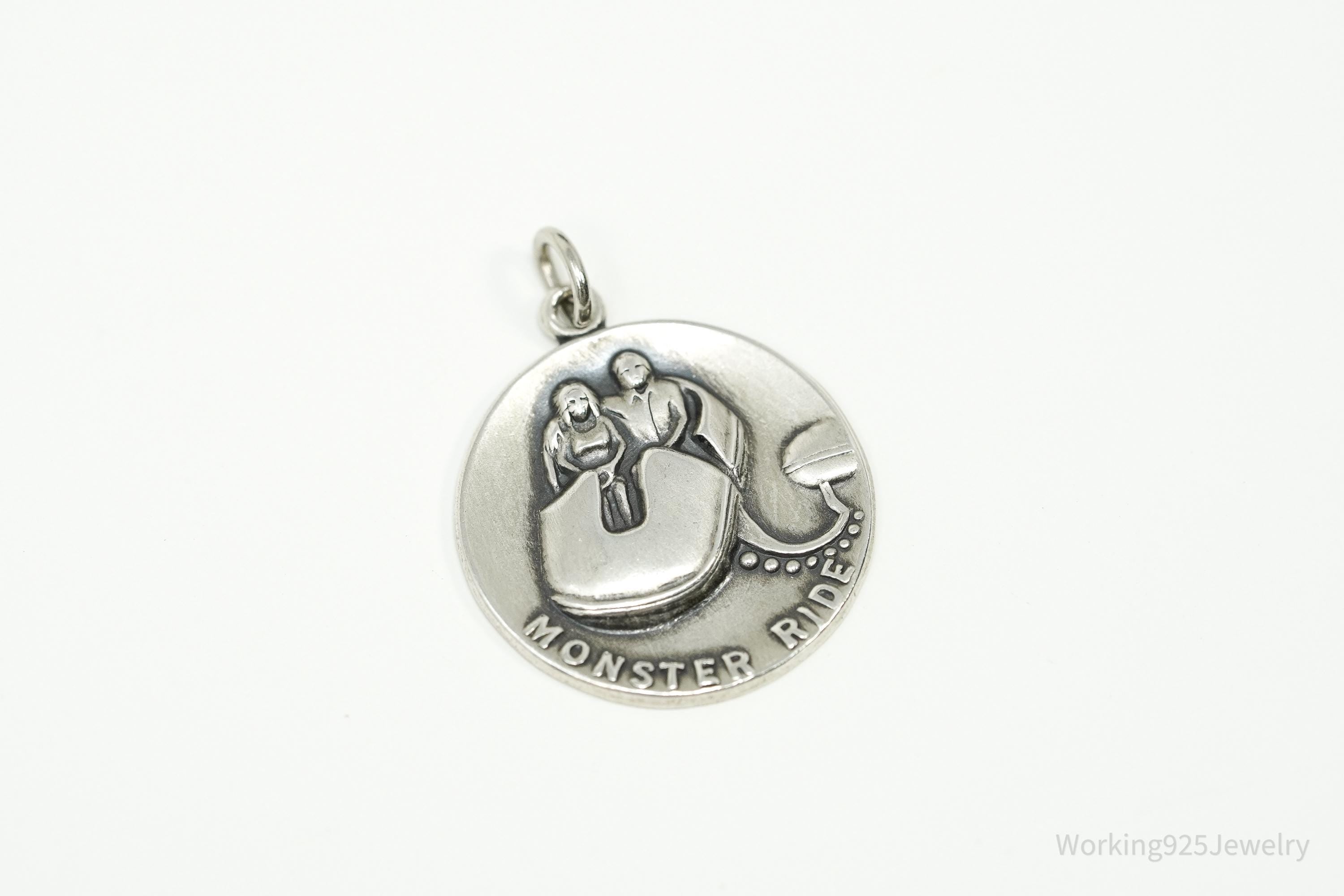 RARE Vintage Designer Bell Trading Monster Ride Sterling Silver Charm Pendant 1"