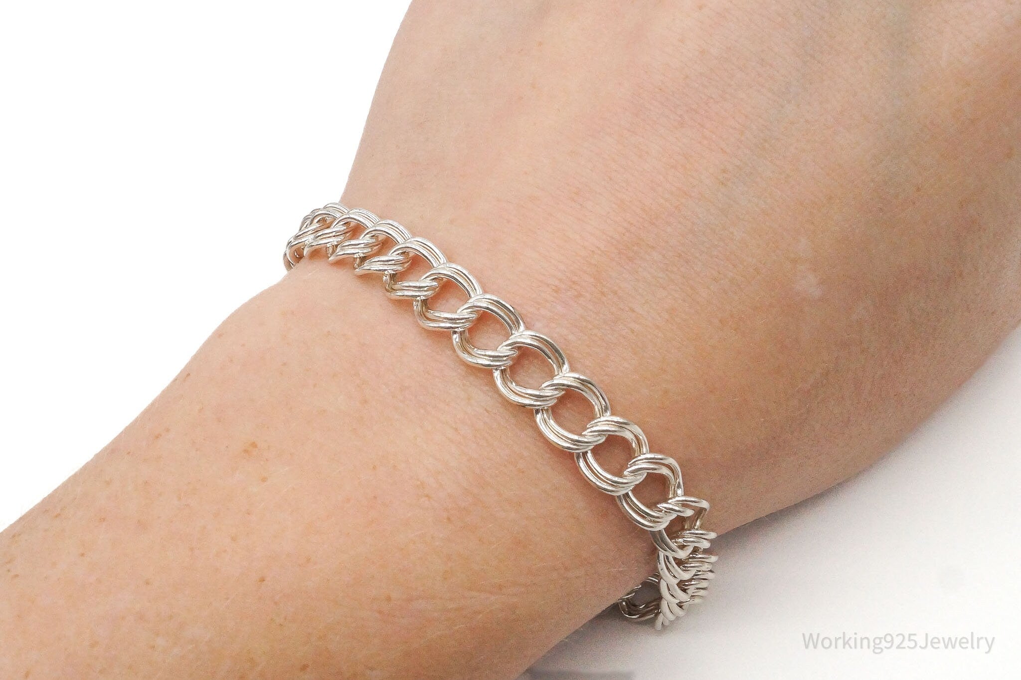 Vintage Sterling Silver Double Link Bracelet