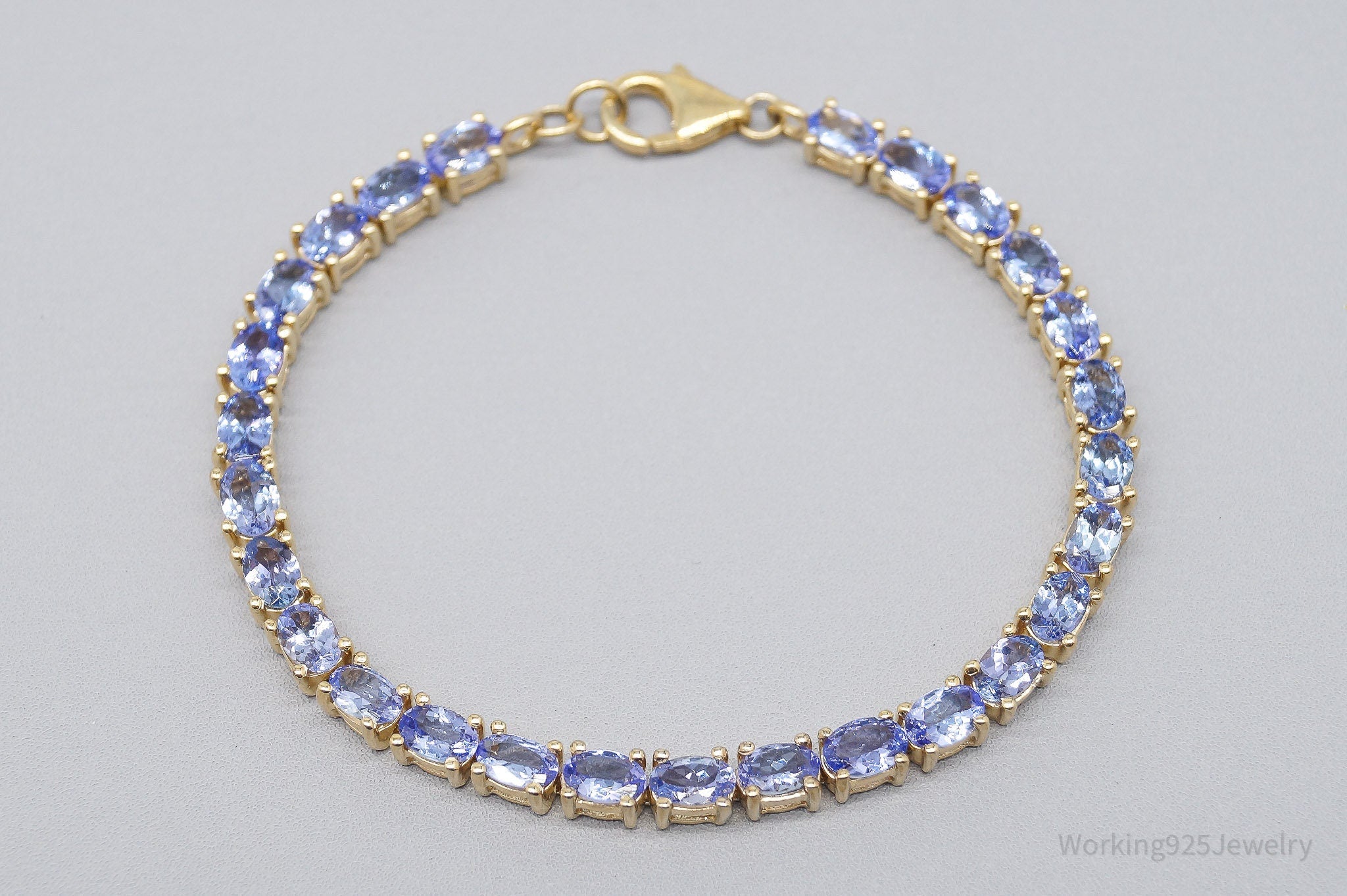 JTV TGGC Tanzanite Gold Vermeil Sterling Silver Tennis Bracelet