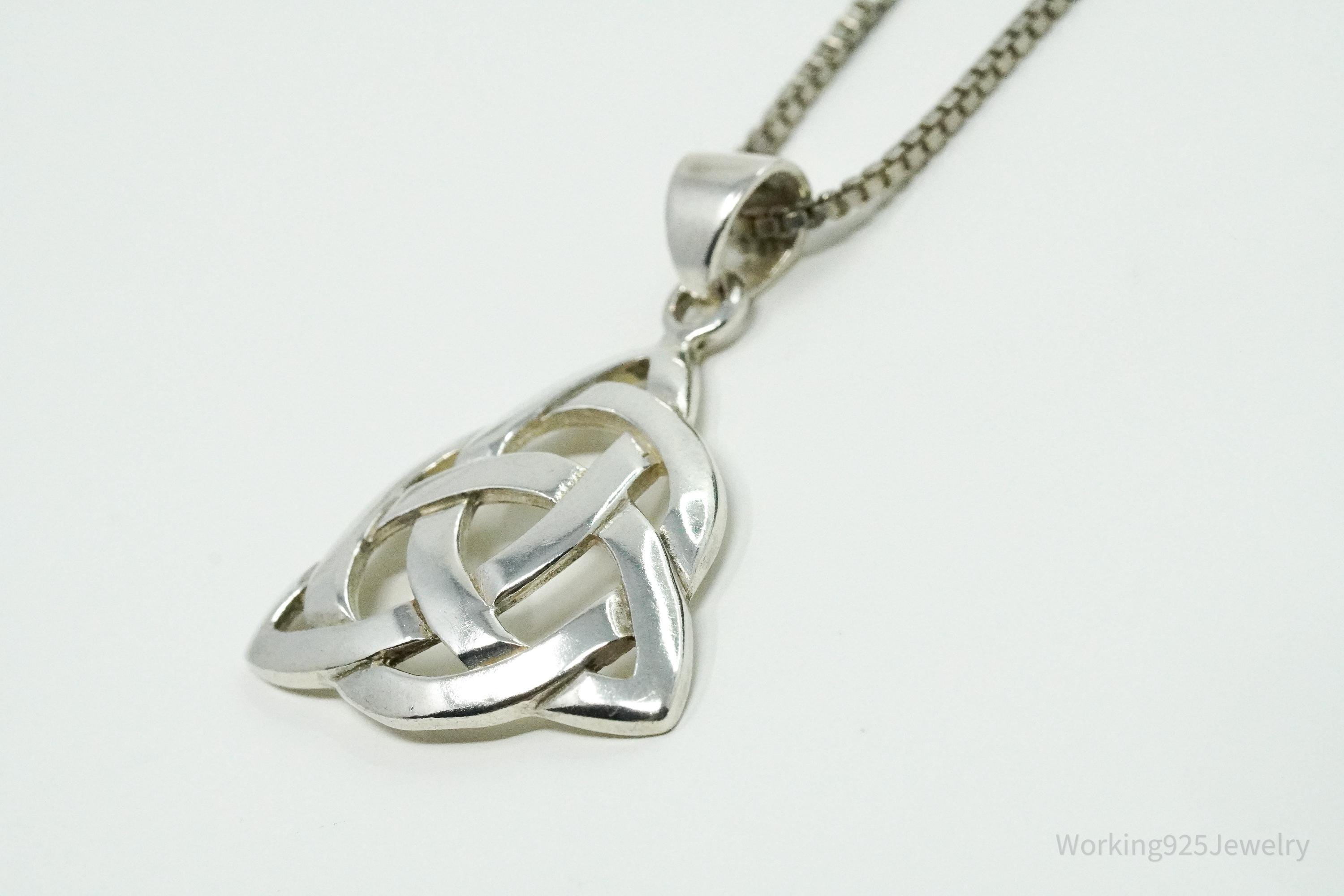 Vintage Celtic Knot Sterling Silver Necklace 24"