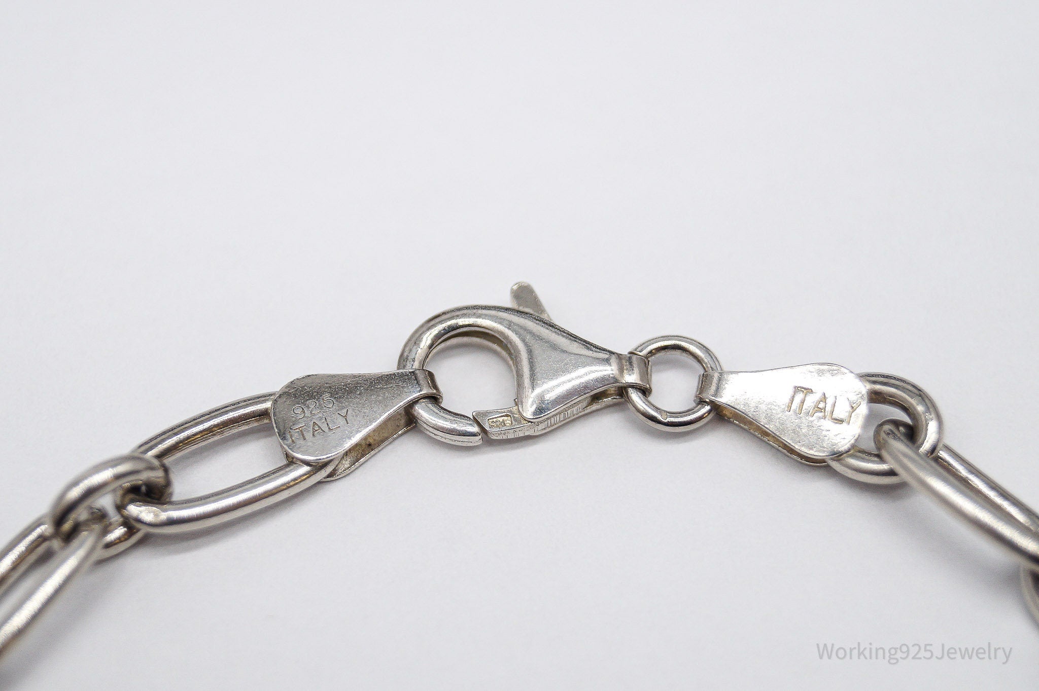 Vintage Italian Chain Link Sterling Silver Bracelet - 7.5"