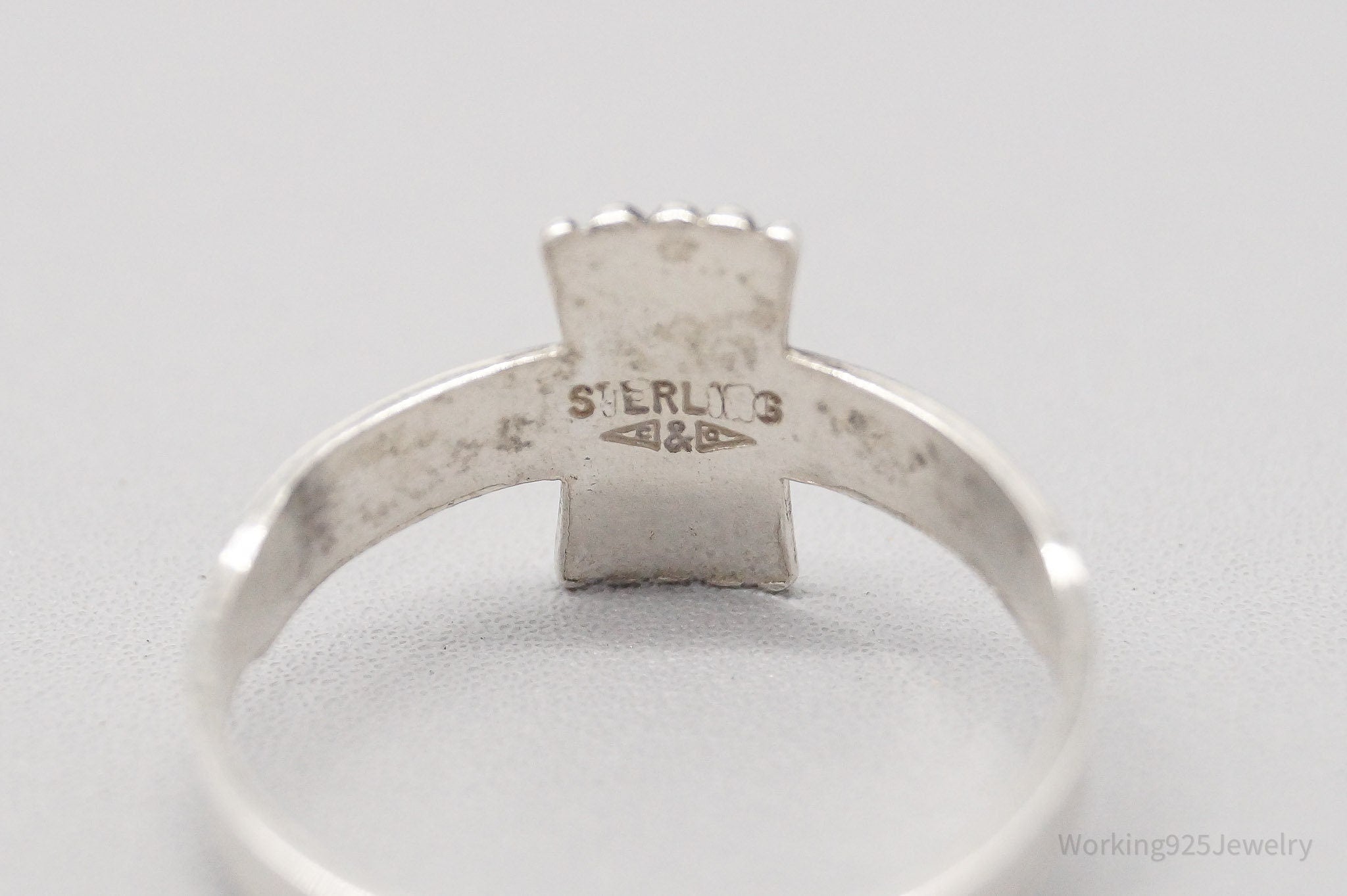 Antique Clark & Coombs Camp Fire Girls Sterling Silver Ring - Size 9 Adjustable