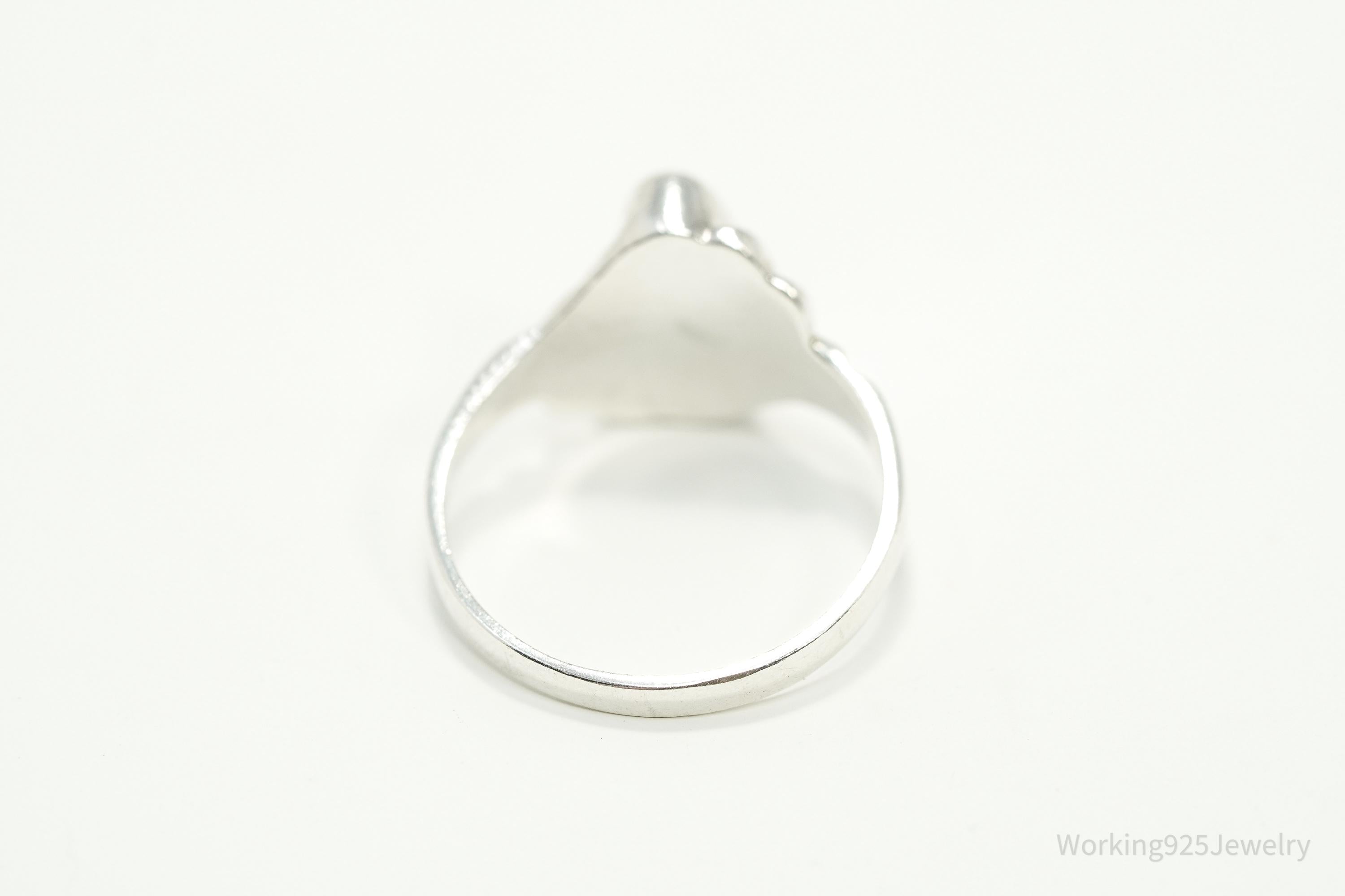 Vintage Black Onyx Sterling Silver Ring - Size 7.25