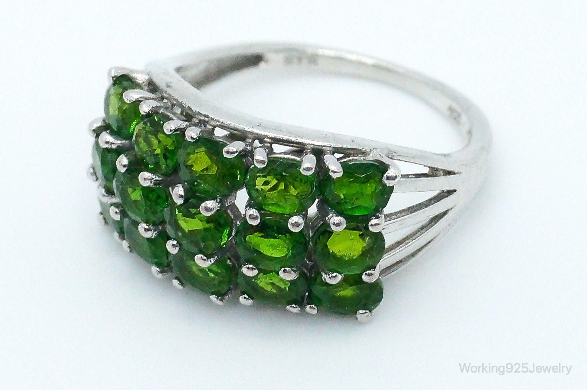 Vintage Peridot Sterling Silver Ring - Size 7.25