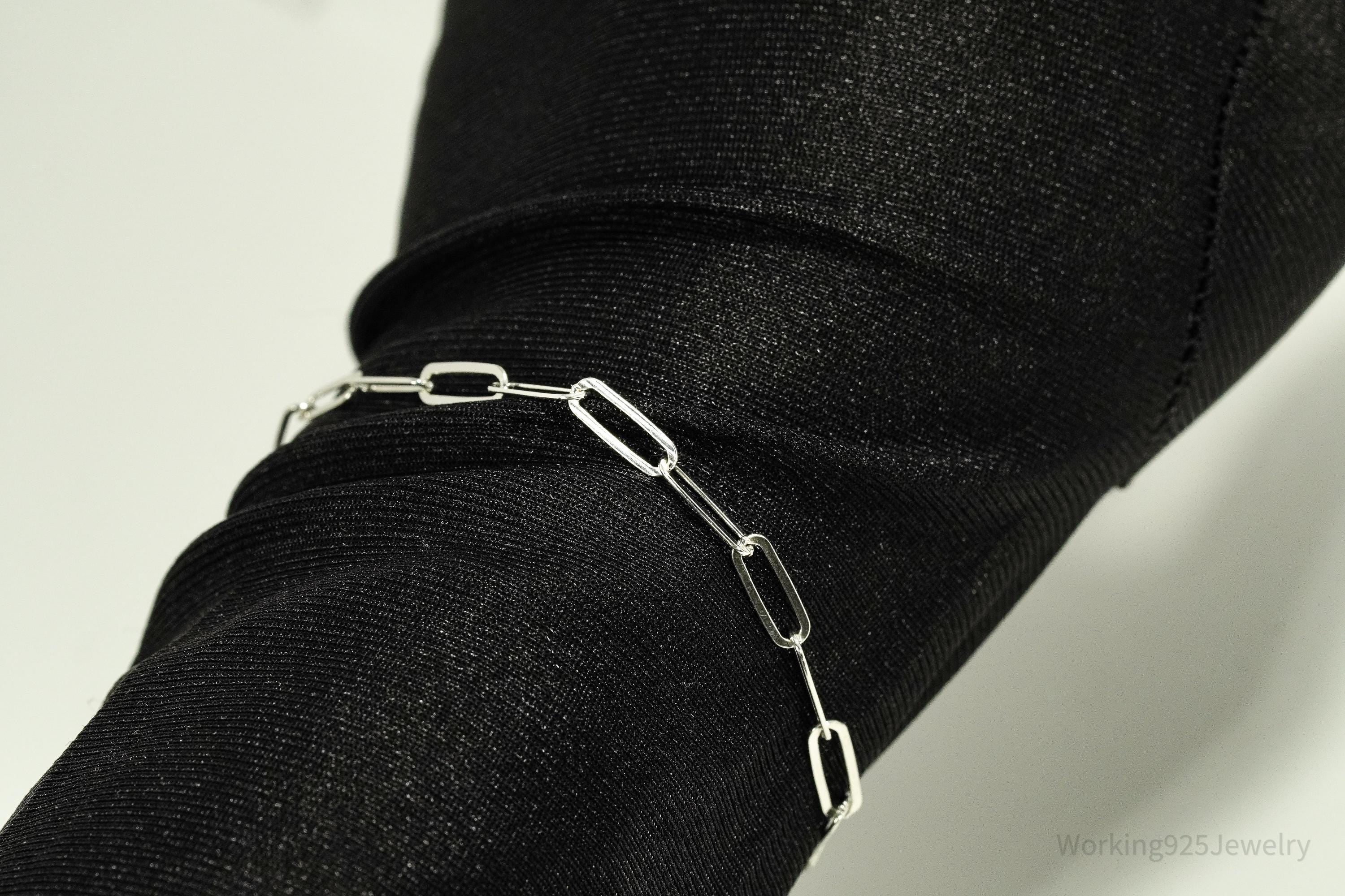 Vintage Italian Dyaderma Chain Link Sterling Silver Bracelet - 7"