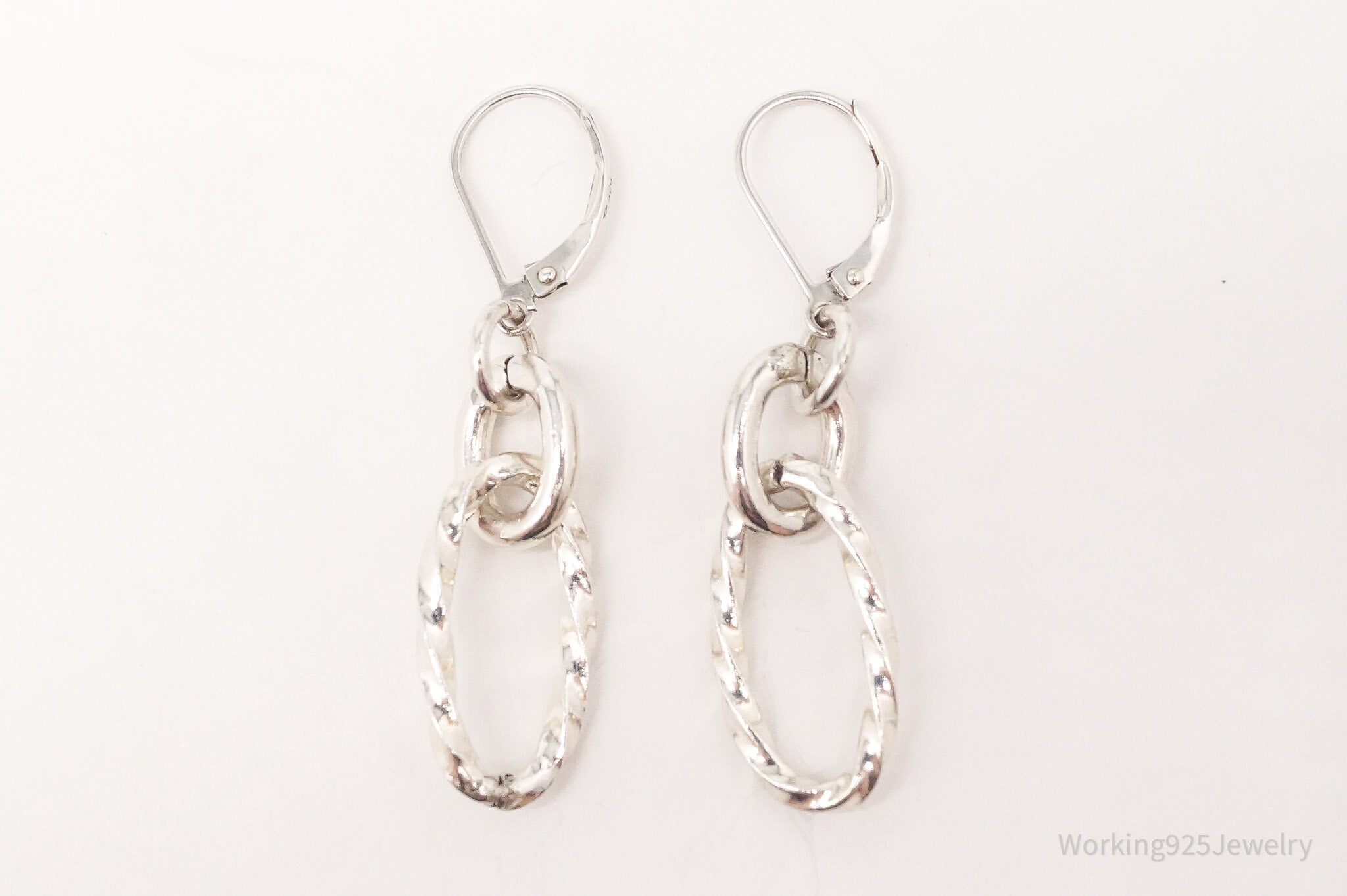 Vintage Chain Link Sterling Silver Earrings