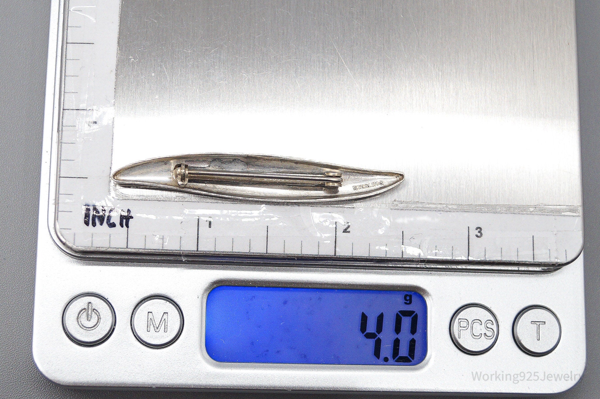 Antique Floral Silver Brooch Pin