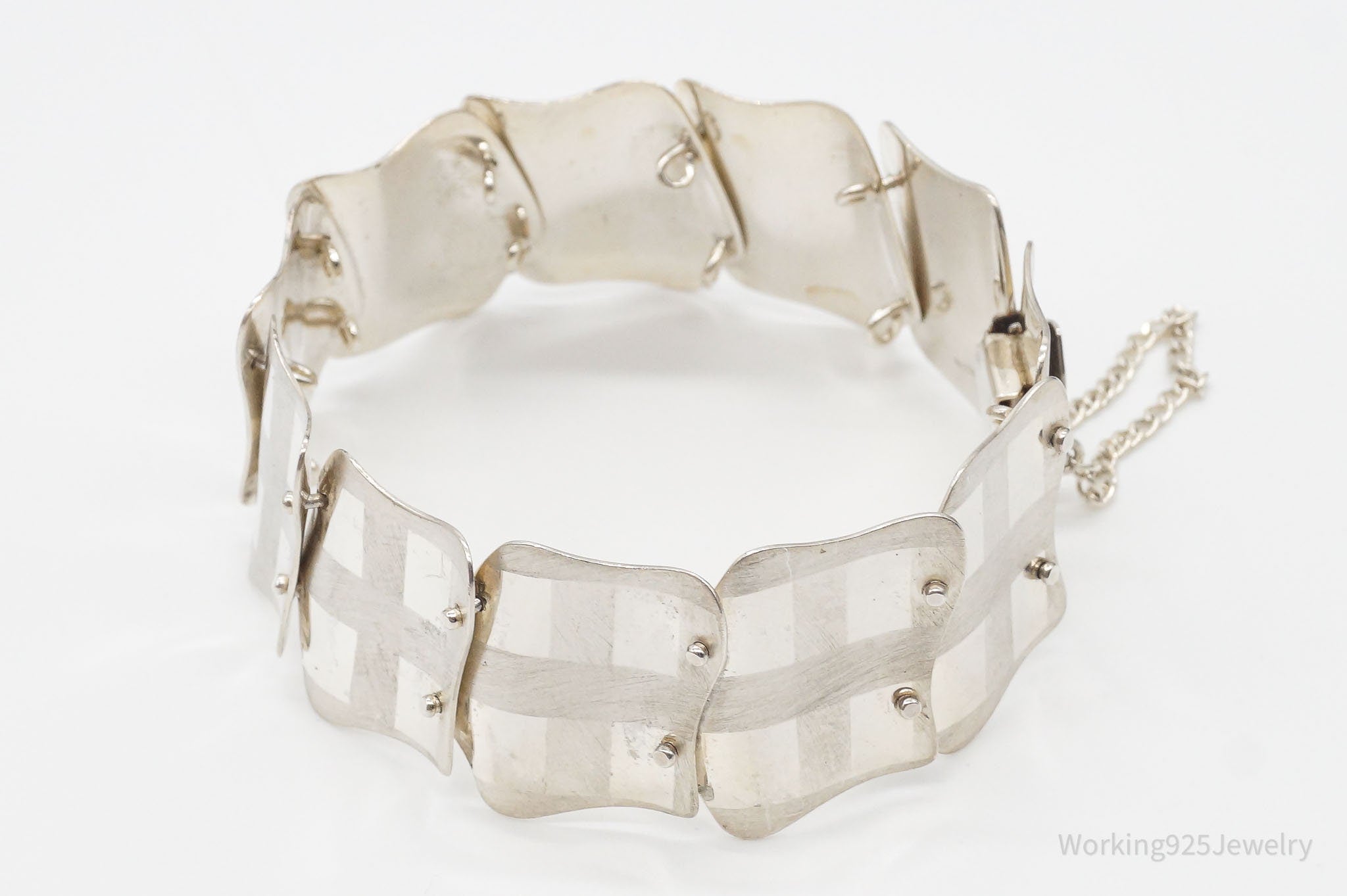 Vintage 1970s Modernist Style Sterling Silver Bracelet