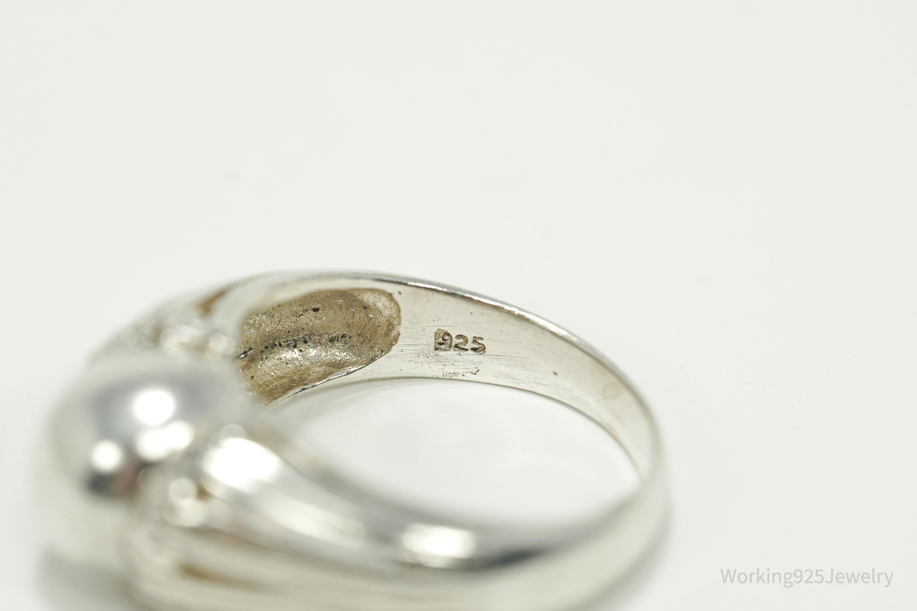 Vintage Art Deco Style Sterling Silver Ring - Size 6.25