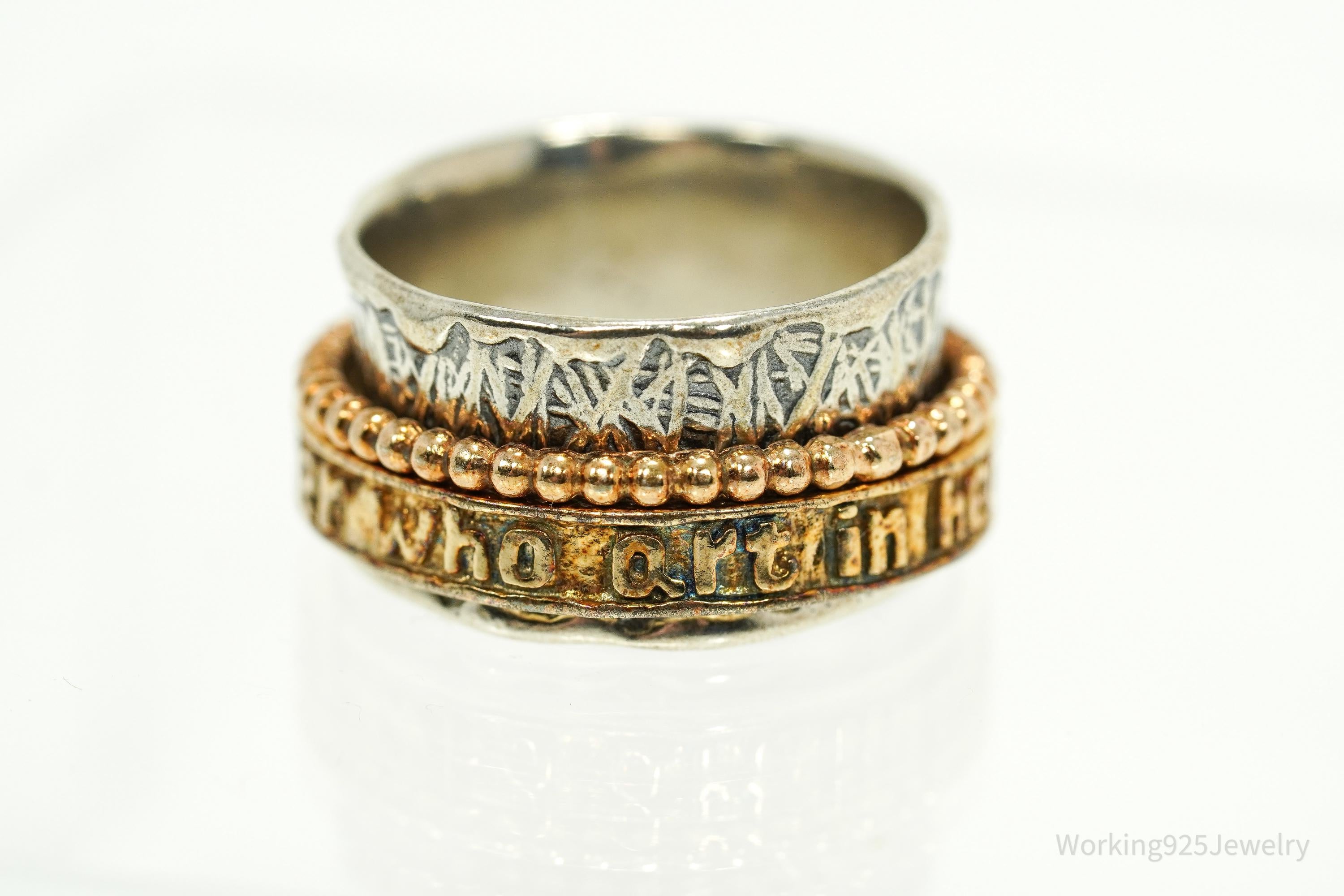 Vintage Shablool Didae Israel Sterling Silver Spinner Ring - Size 8.5