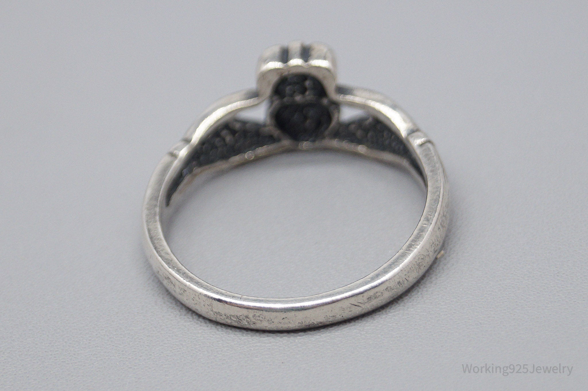 Vintage Irish Heart Claddagh Sterling Silver Ring - Size 8.75