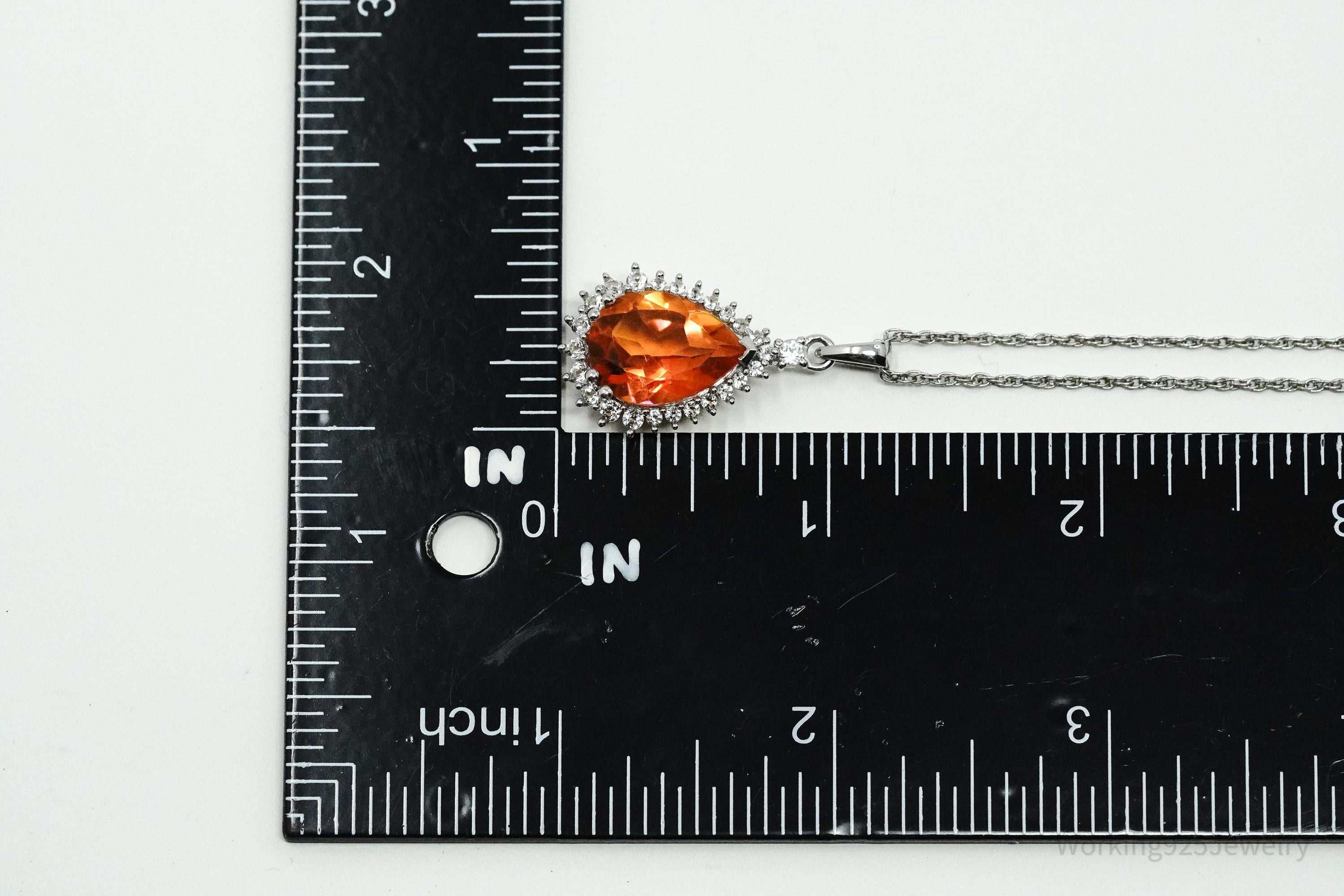 JTV's TGGC Orange Mystic Topaz & White Topaz Sterling Silver Necklace 18"