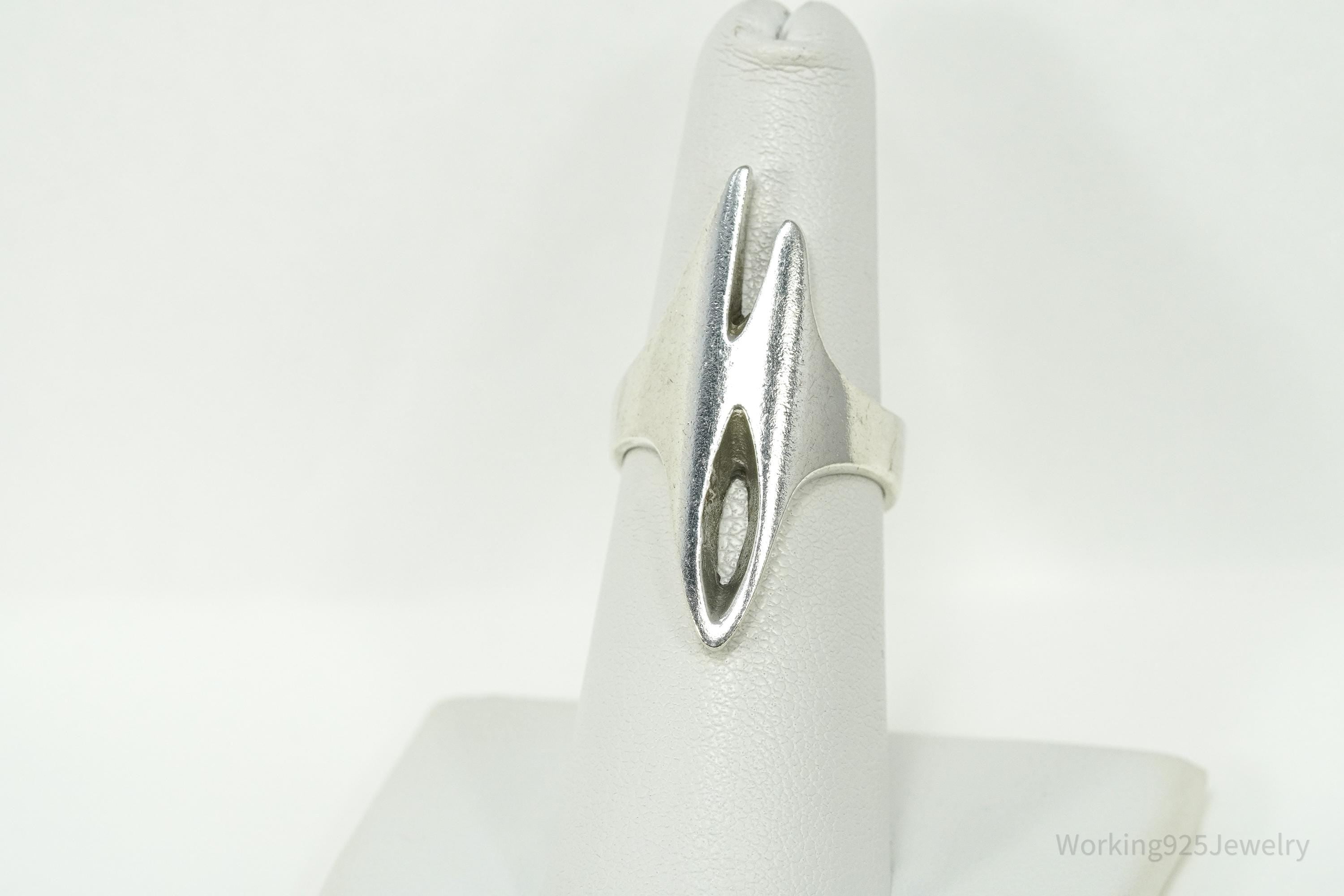 Rare Vintage Danish Modernist Sterling Silver Ring - Size 6.5