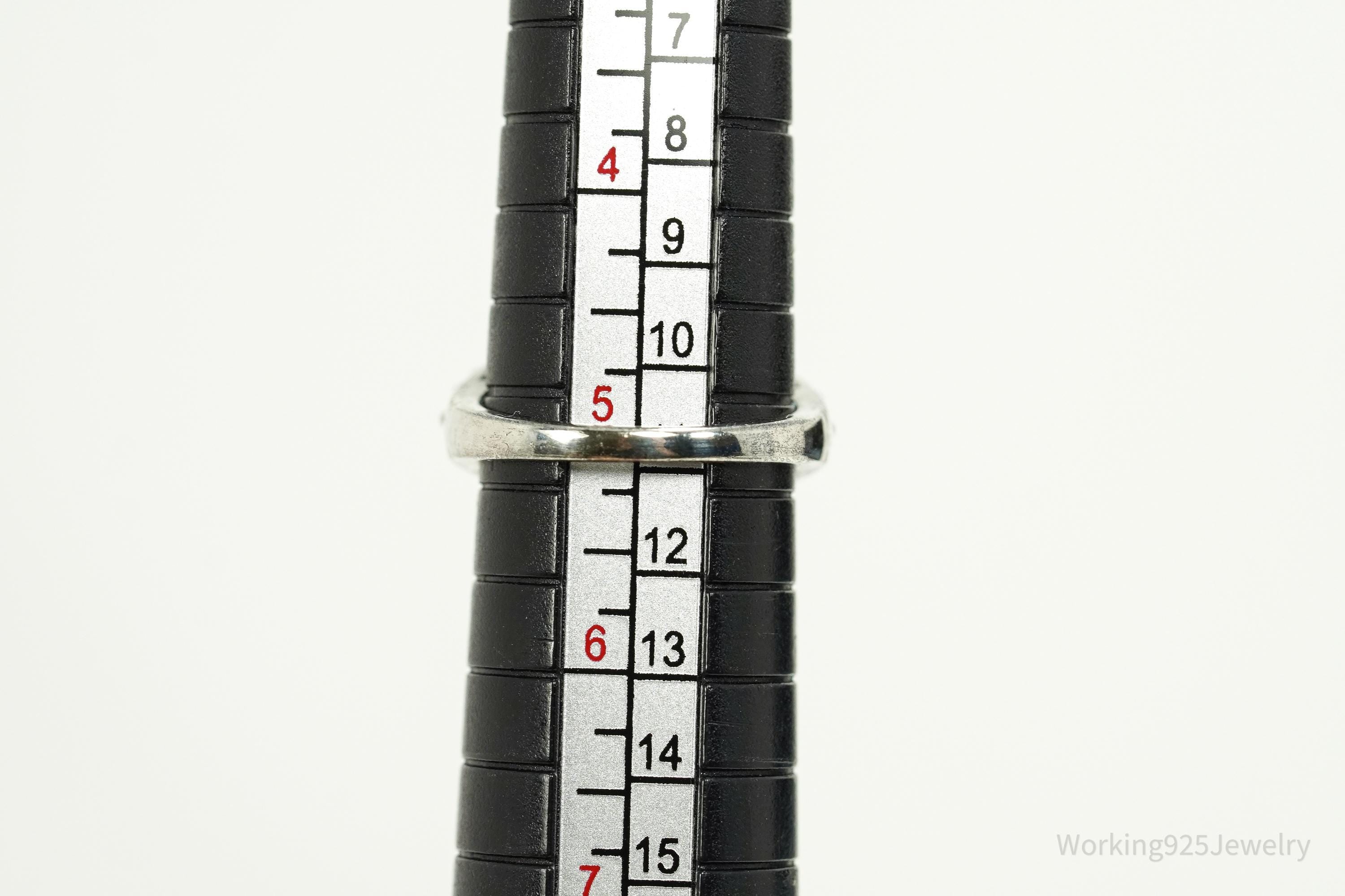 Vintage Blue Topaz Sterling Silver Ring - Size 5