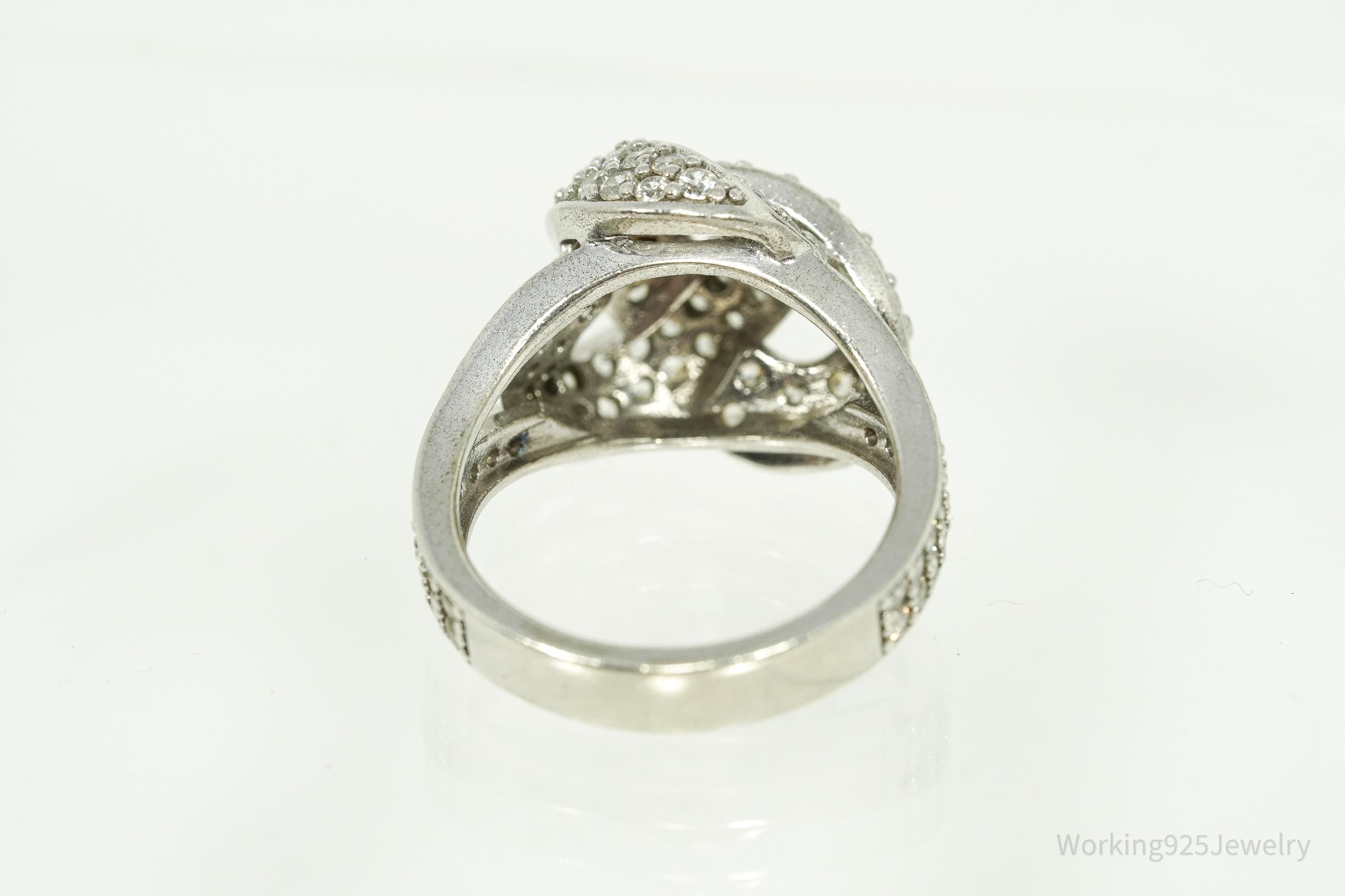 Vintage Jean Dousset Cubic Zirconia Sterling Silver Ring - Size 7