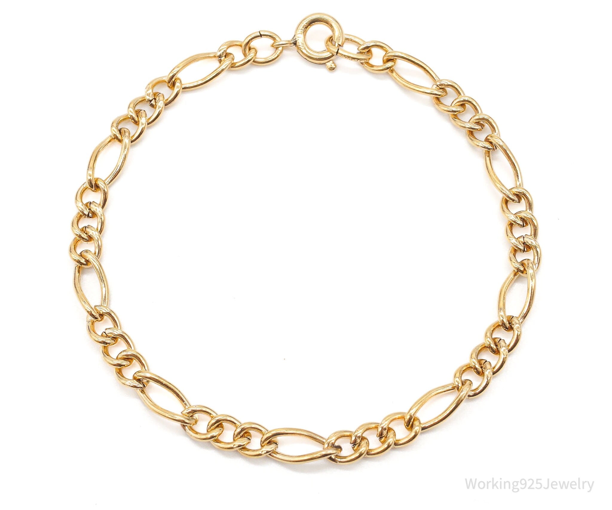 Vintage 1/20 12K Gold Filled Figaro Chain Bracelet