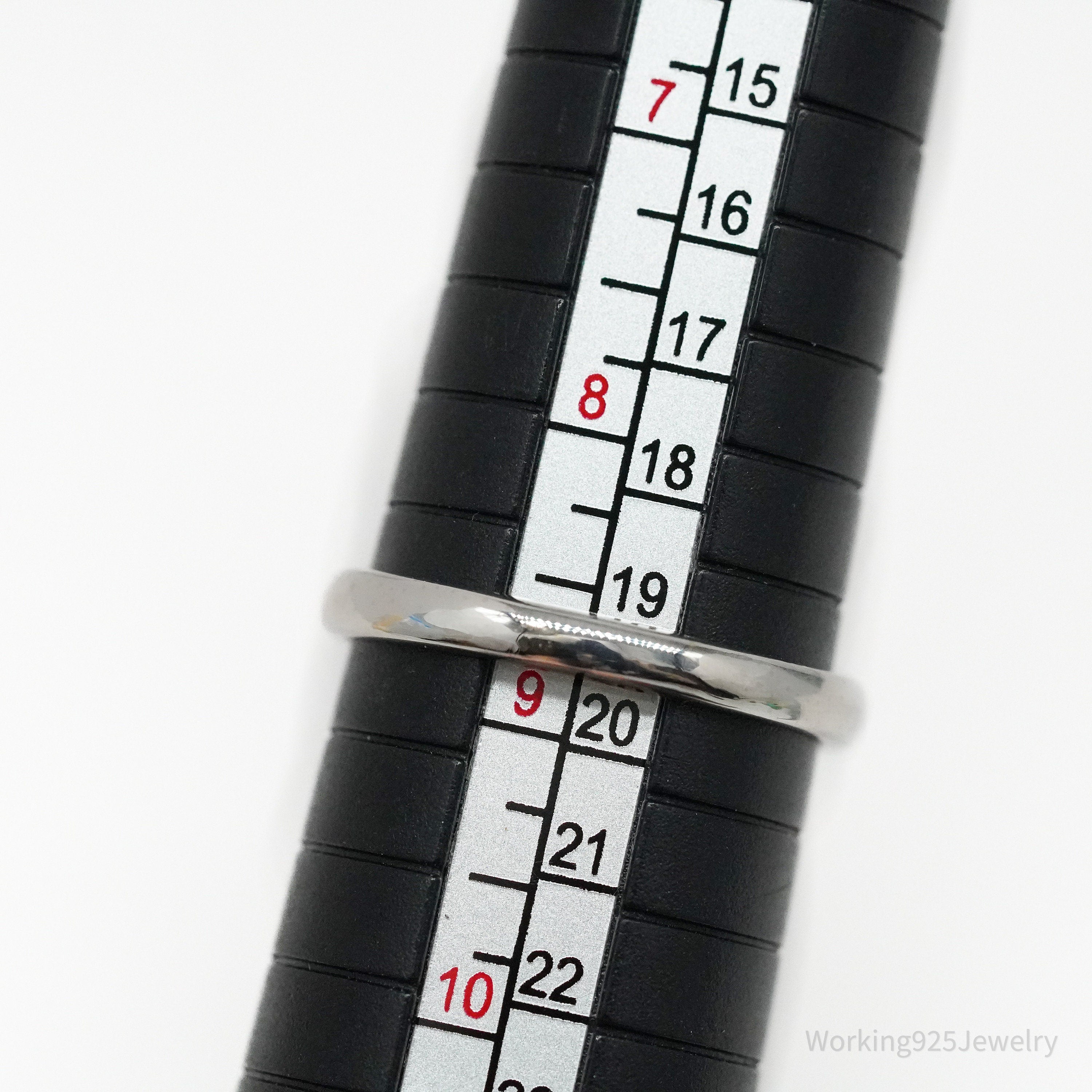 Art Deco Palladium 18K White Gold, Diamonds and Sapphires Ring Size - 8.75