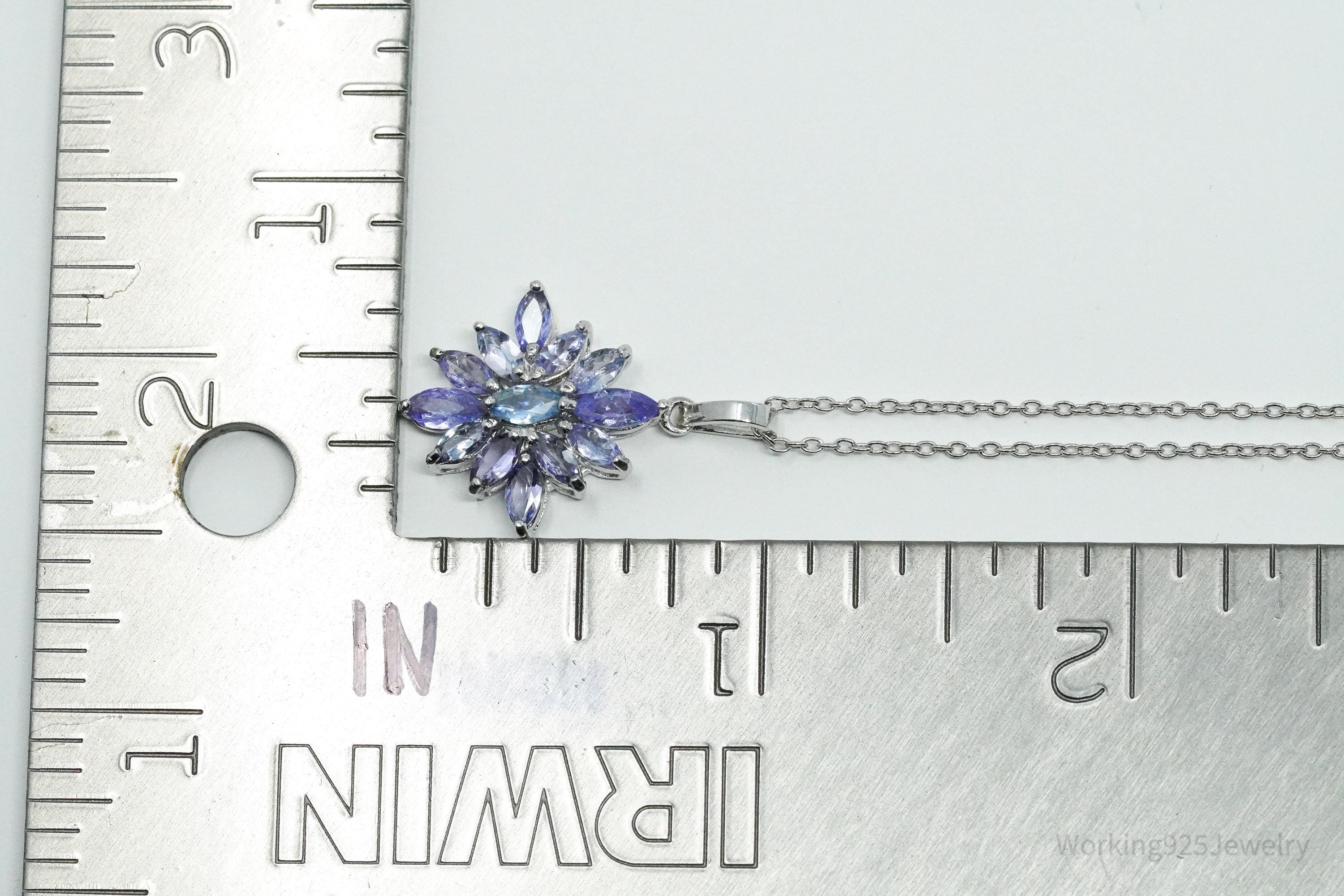 STAUER Tanzanite Sunburst Sterling Silver Necklace 20"