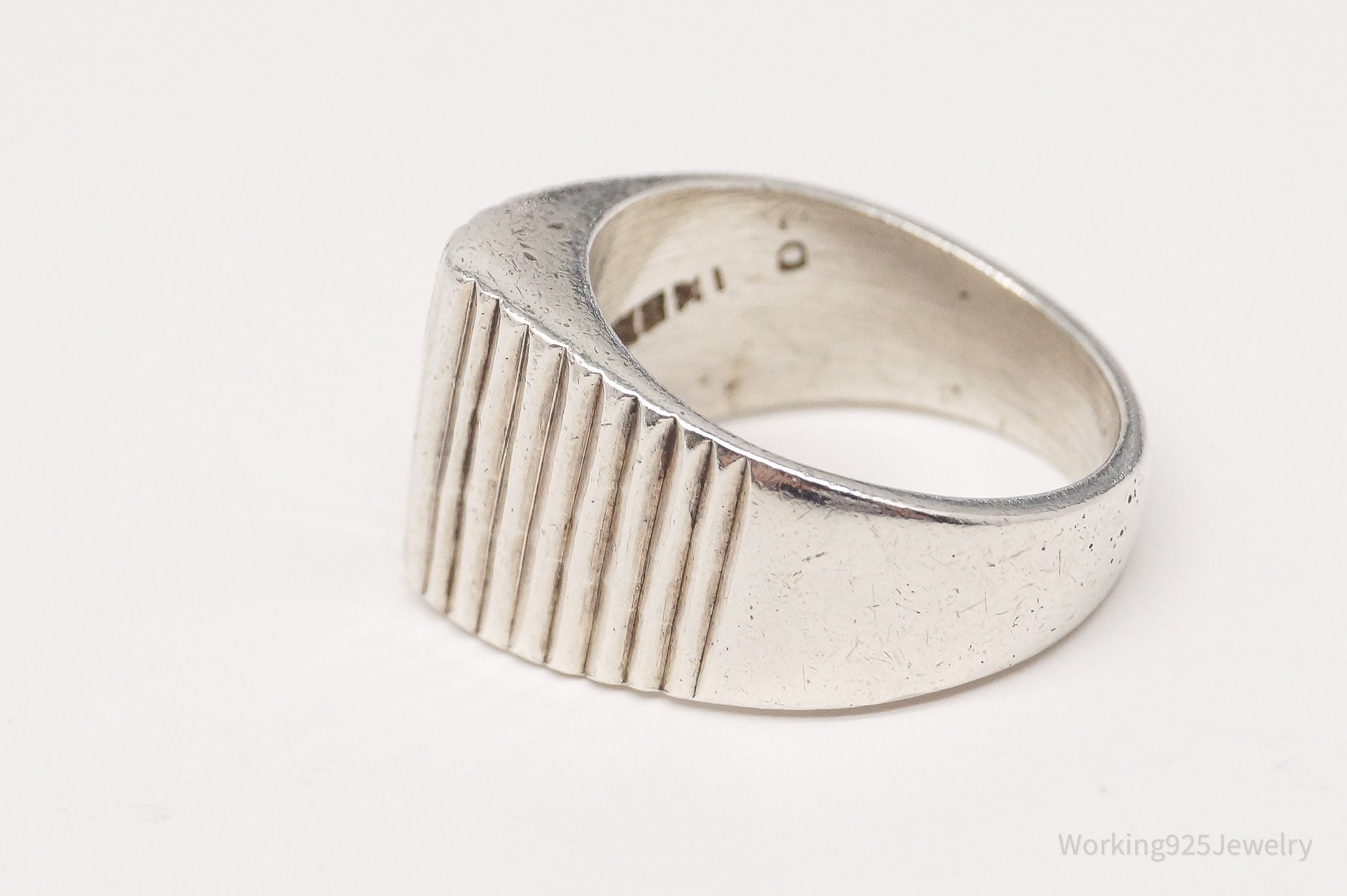 Vintage Mexico Modernist Sterling Silver Band Ring - Size 5.5