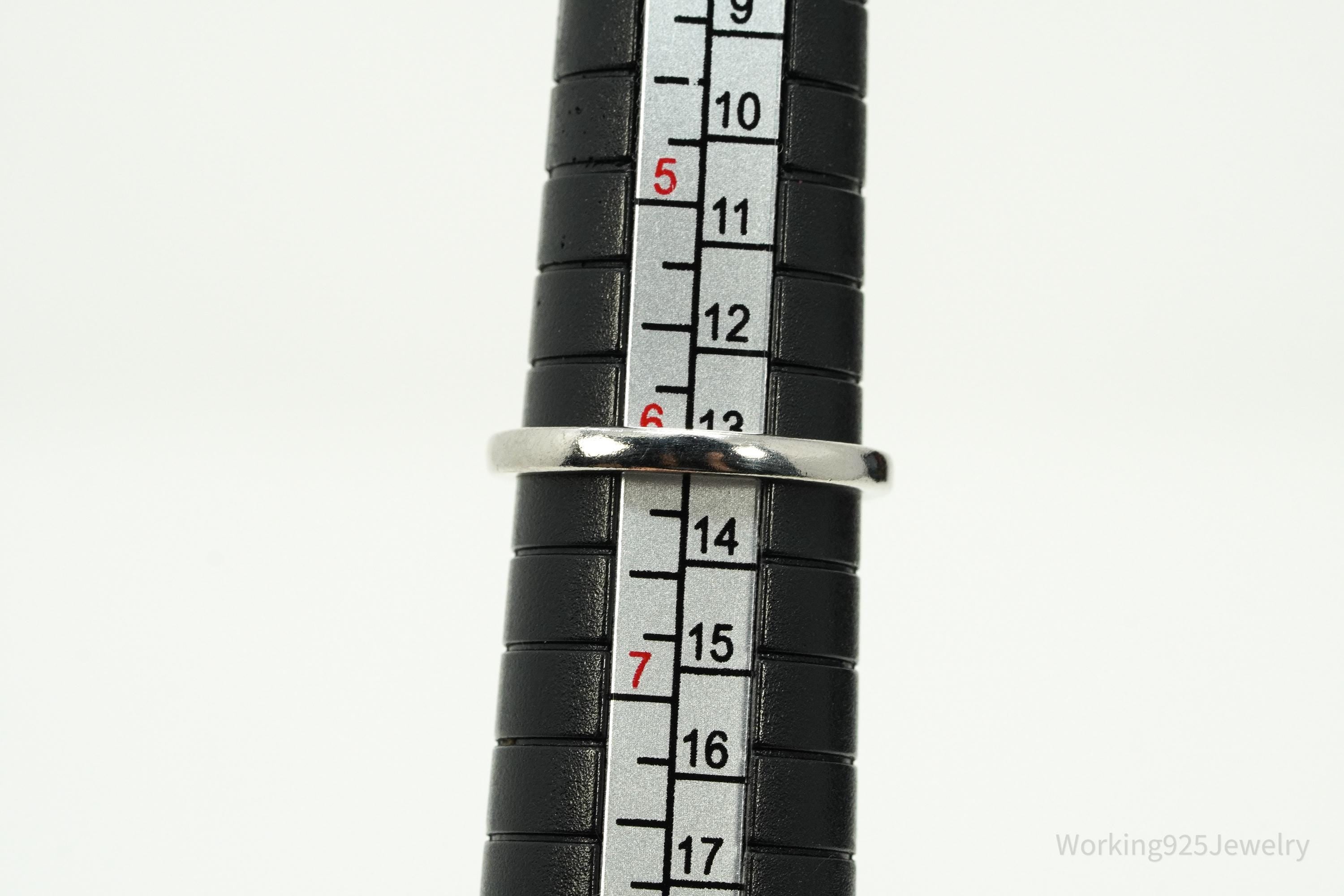 Vintage Green Prasiolite & White Topaz Sterling Silver Ring - Size 6