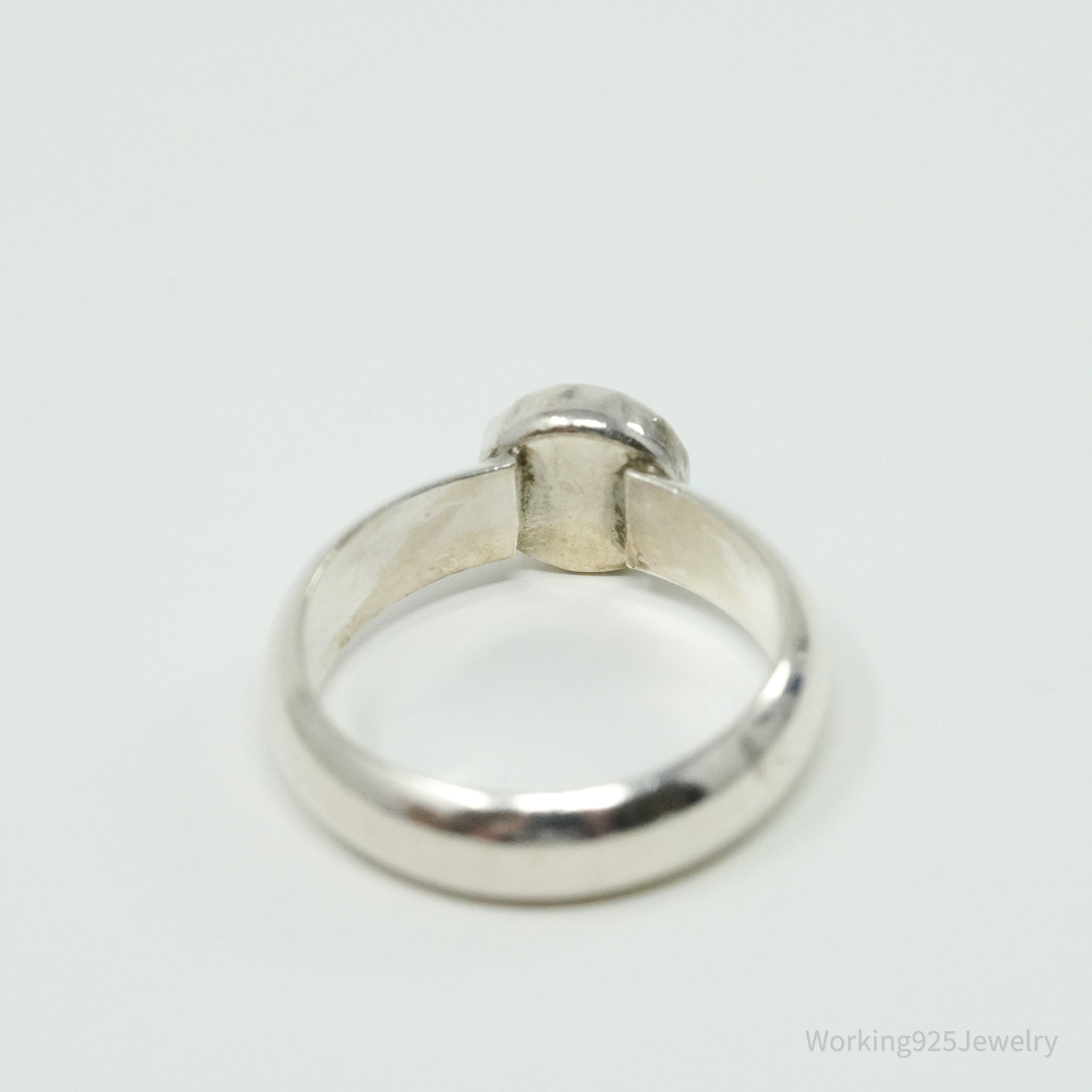 Vintage Native Turquoise Silver Ring - Size 3