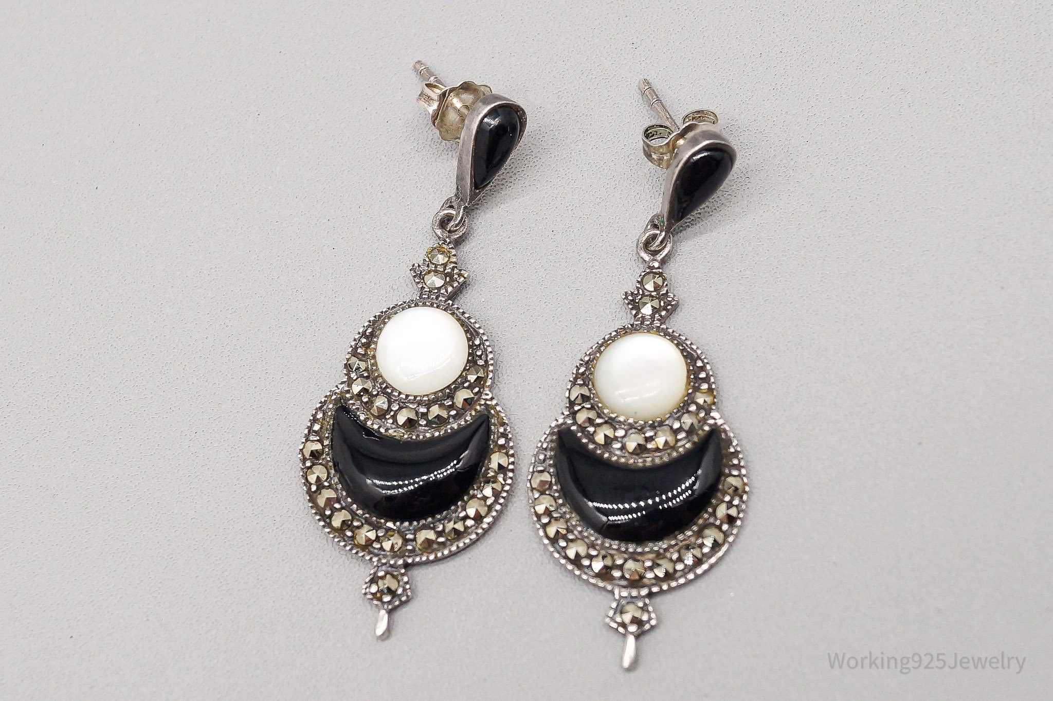 Mother Of Pearl & Marcasite 2024 925 Earrings