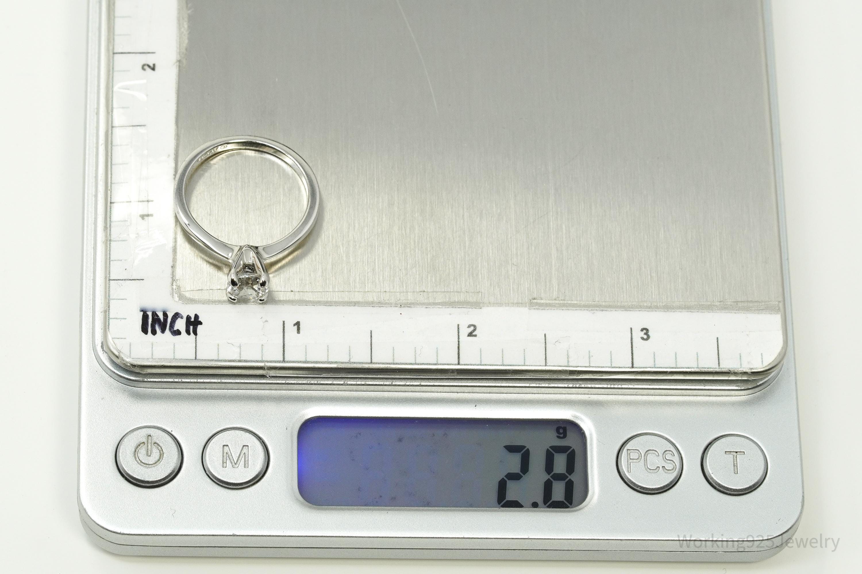 Vintage Designer Avon Cubic Zirconia Sterling Silver Ring Size 7.75