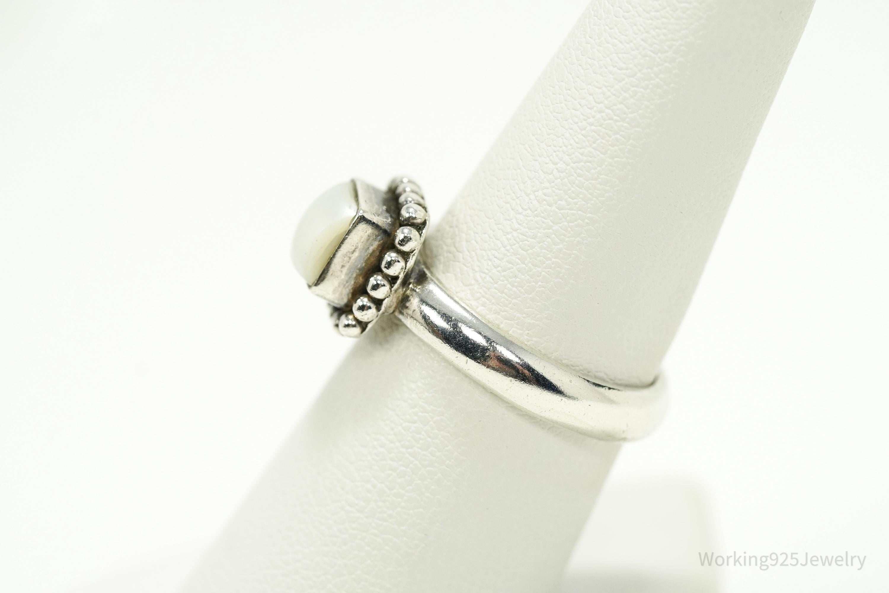 Vintage Silpada Pearl Retired Sterling Silver Ring - Size 7