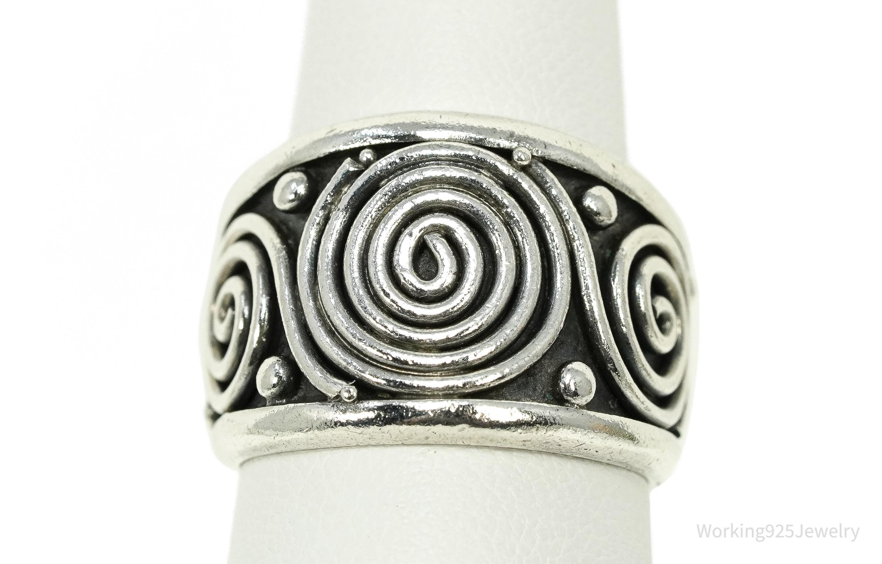 Vintage BA Suarti Bali Swirls Sterling Silver Ring Size 7.25