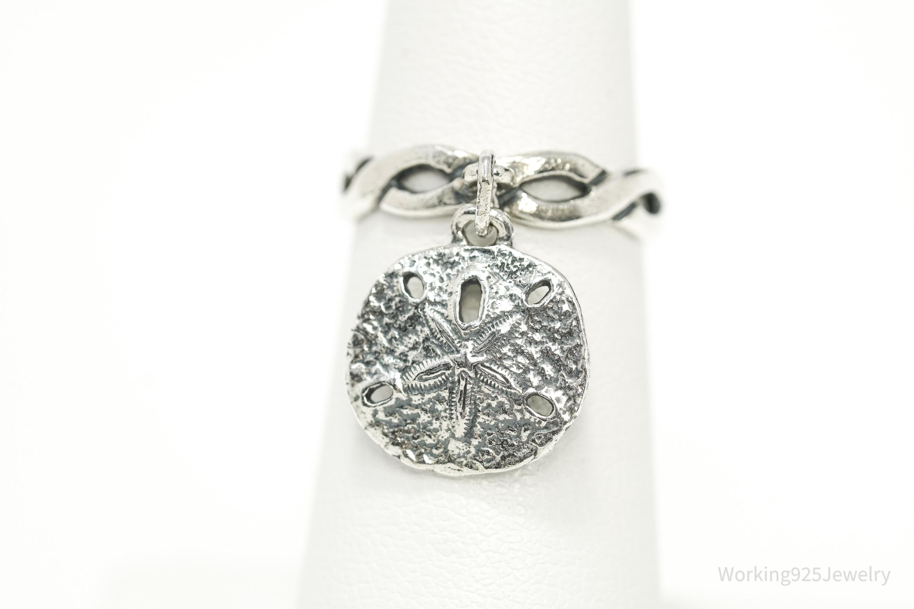 RARE Retired Vintage James Avery Sand Dollar Sterling Silver Ring - Size 5