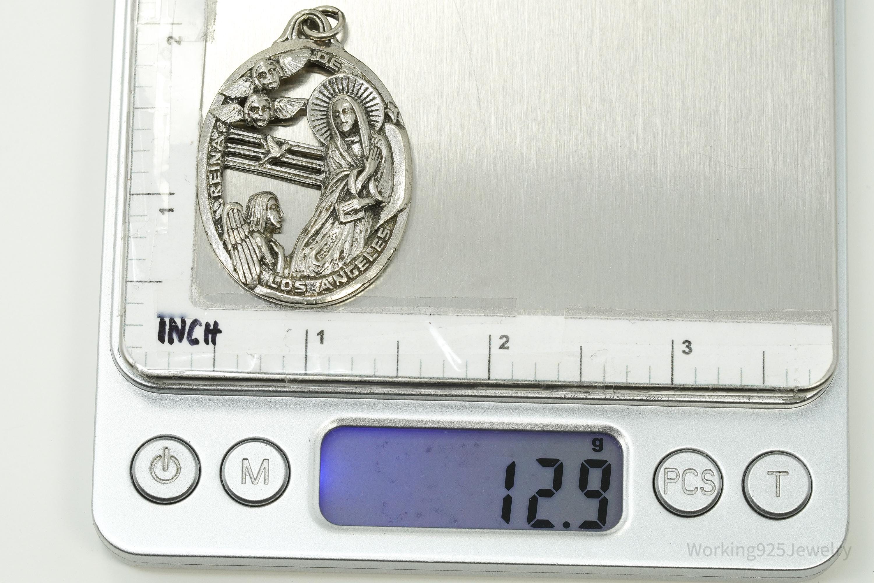 Large Antique Weston Mary Sterling Silver Pendant Charm