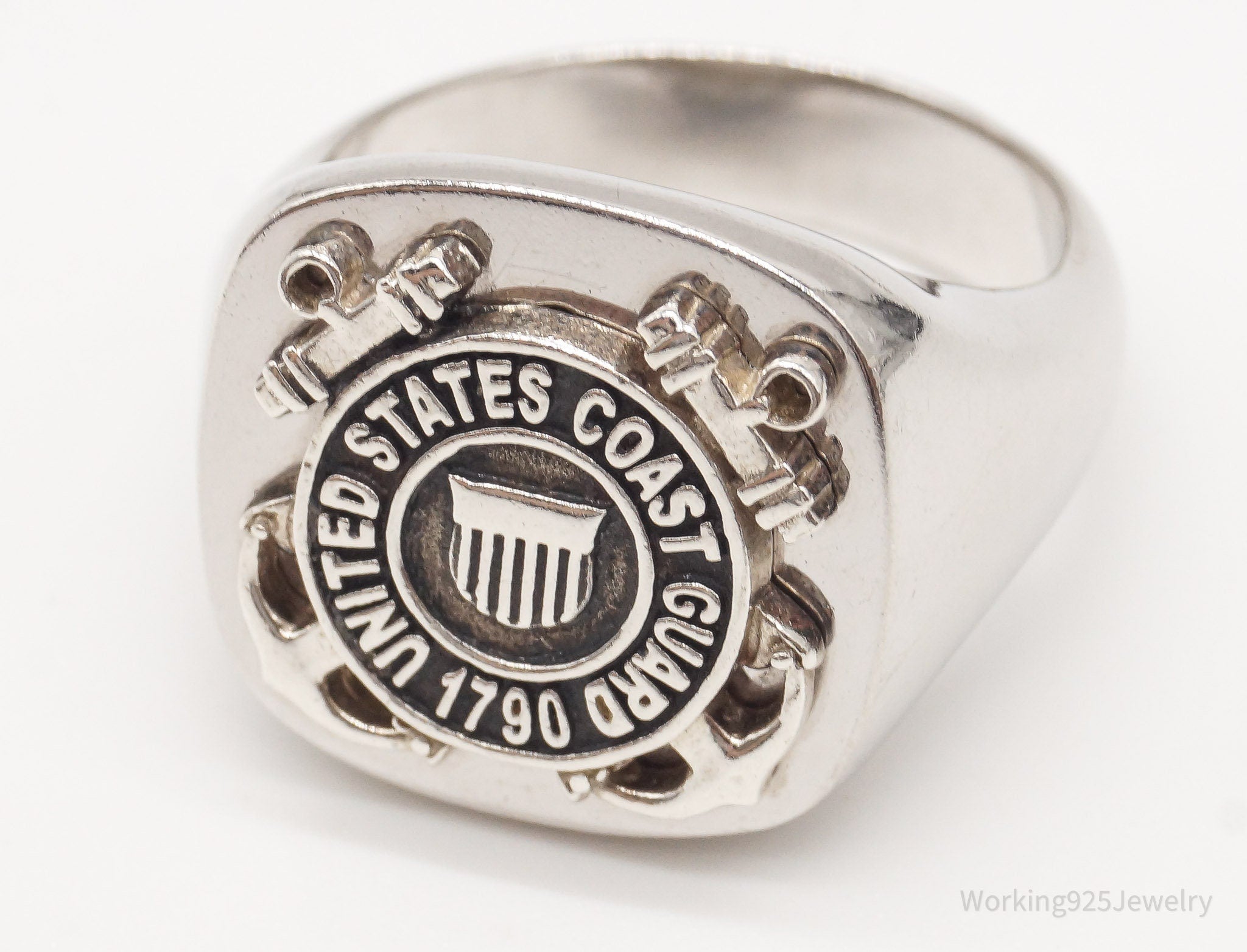 Vintage United States Coast Guard Sterling Silver Ring Size 9.75