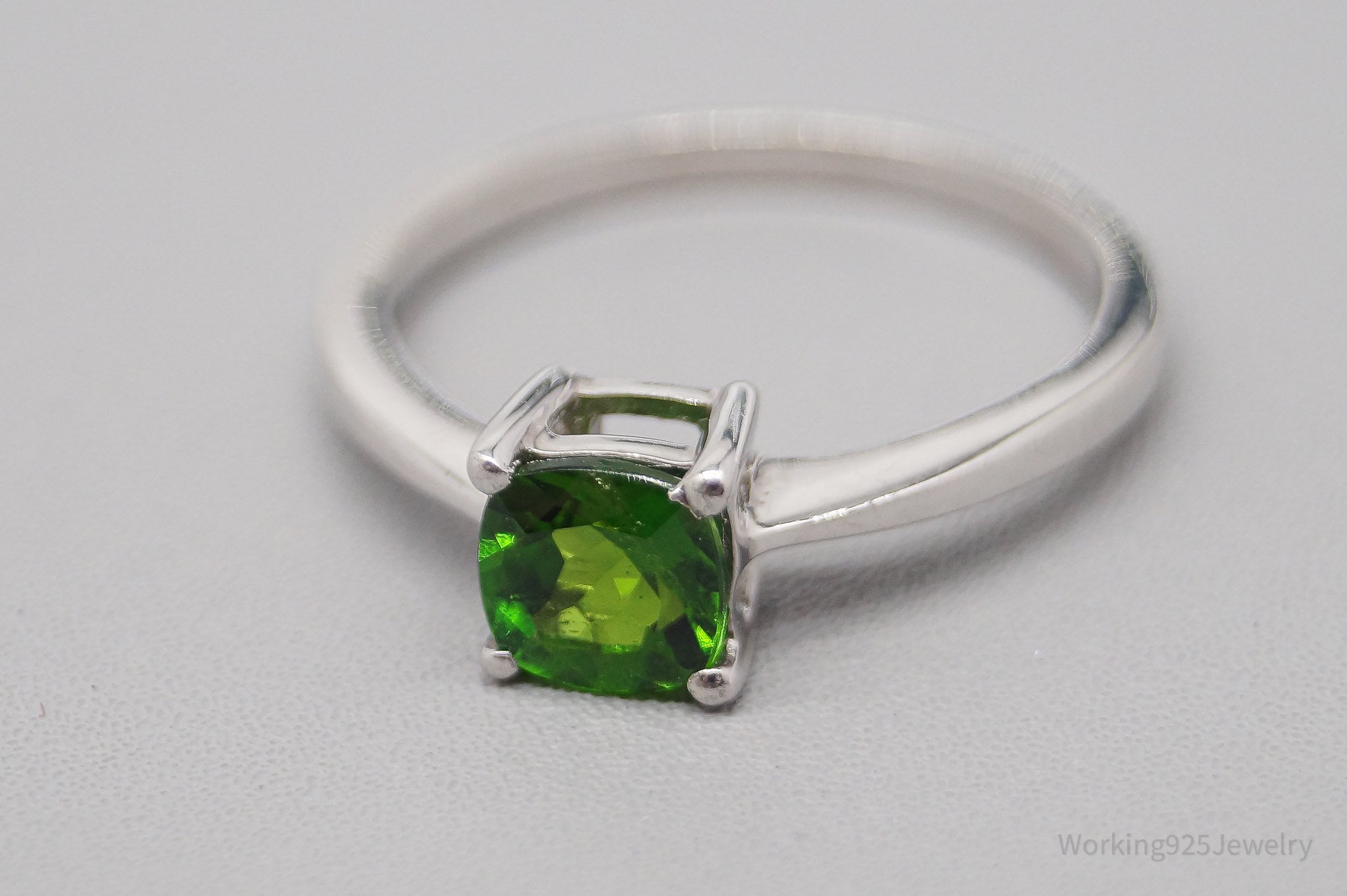 JTV TGGC Green Chrome Diopside Sterling Silver Ring - Size 8